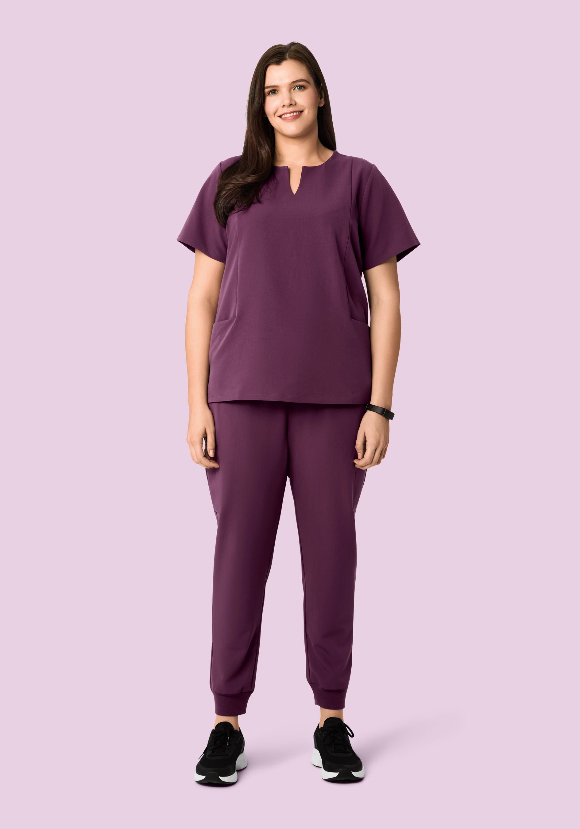 5 Pocket Notch Neck Top Bordeaux