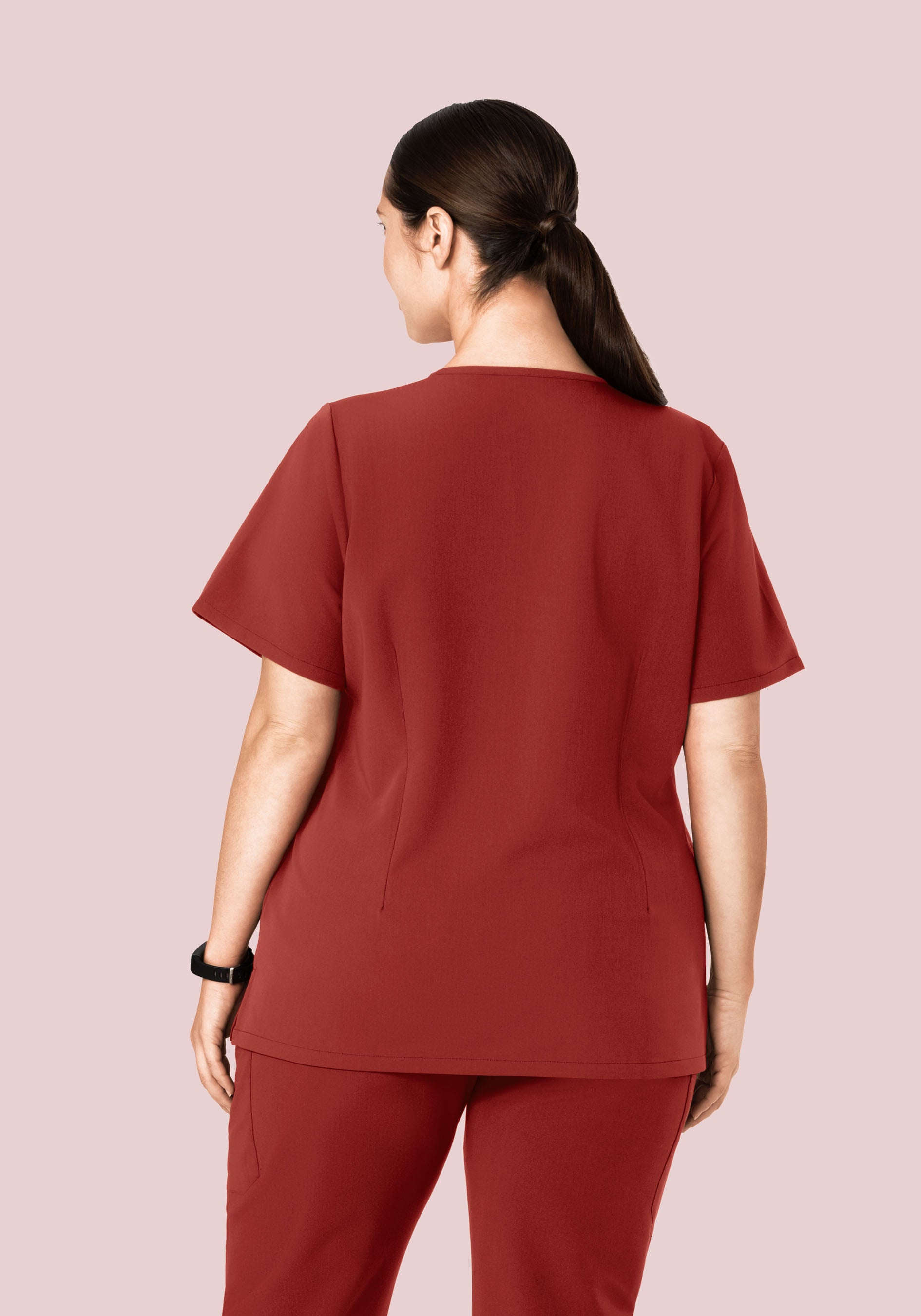 5 Pocket Notch Neck Top Rosewood