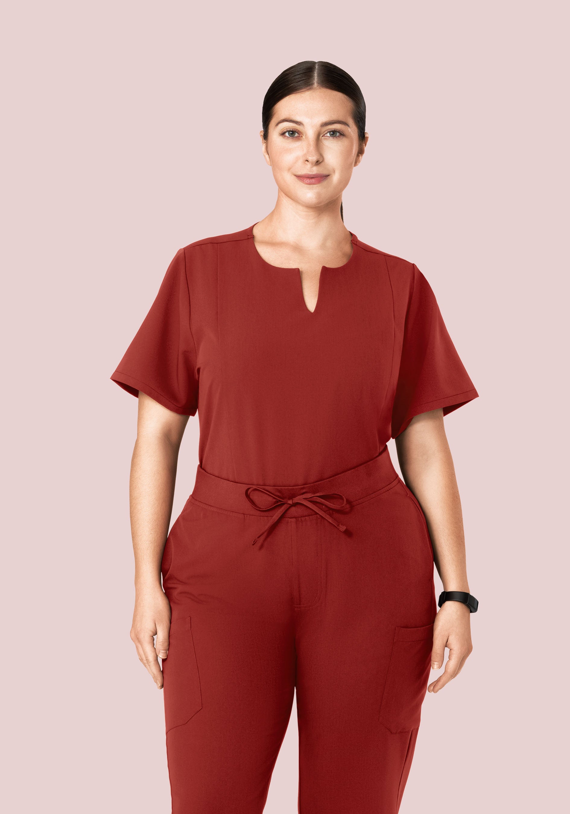 5 Pocket Notch Neck Top Rosewood