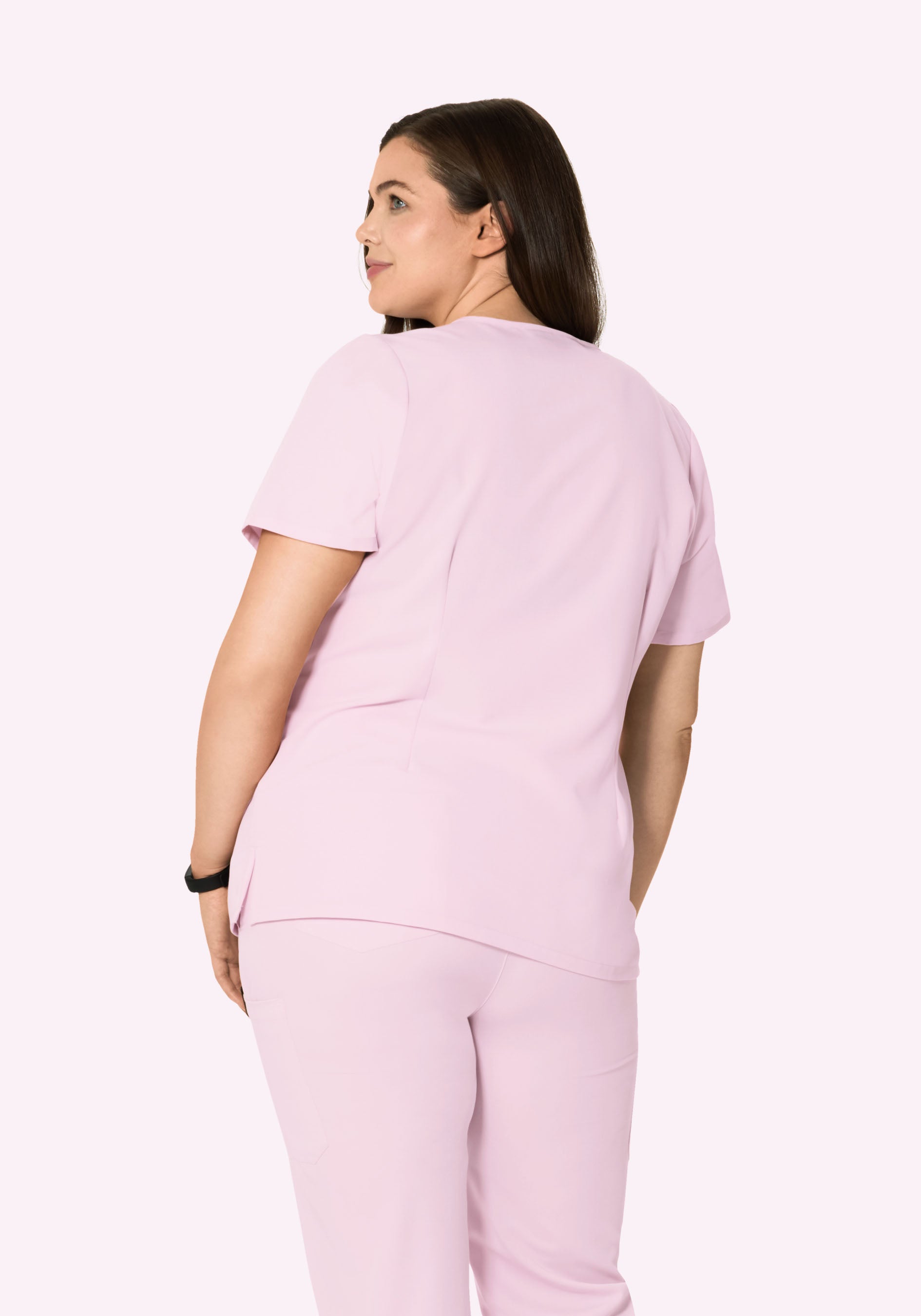 5 Pocket Notch Neck Top Misty Rose