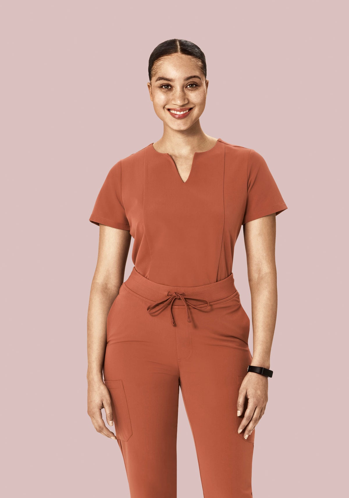 5 Pocket Notch Neck Top Chestnut