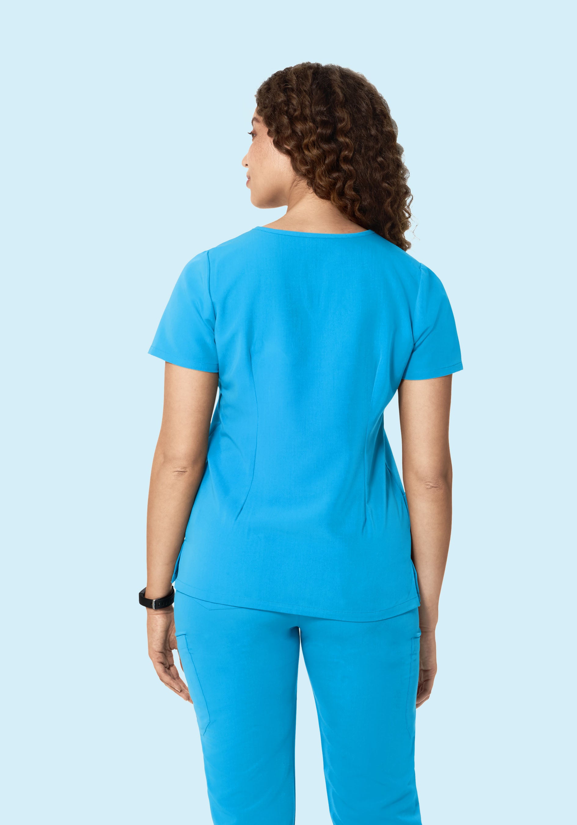 5 Pocket Notch Neck Top Horizon Blue