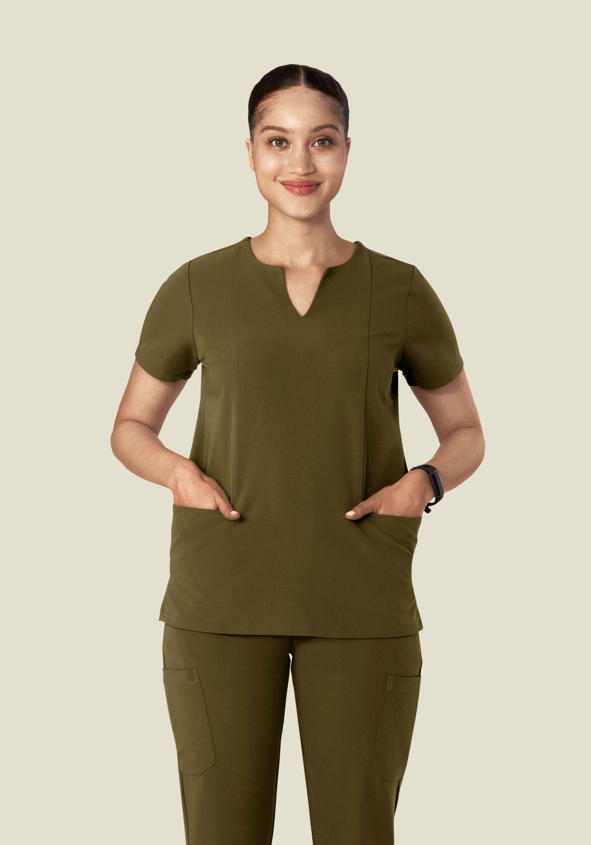 5 Pocket Notch Neck Top Manzanilla