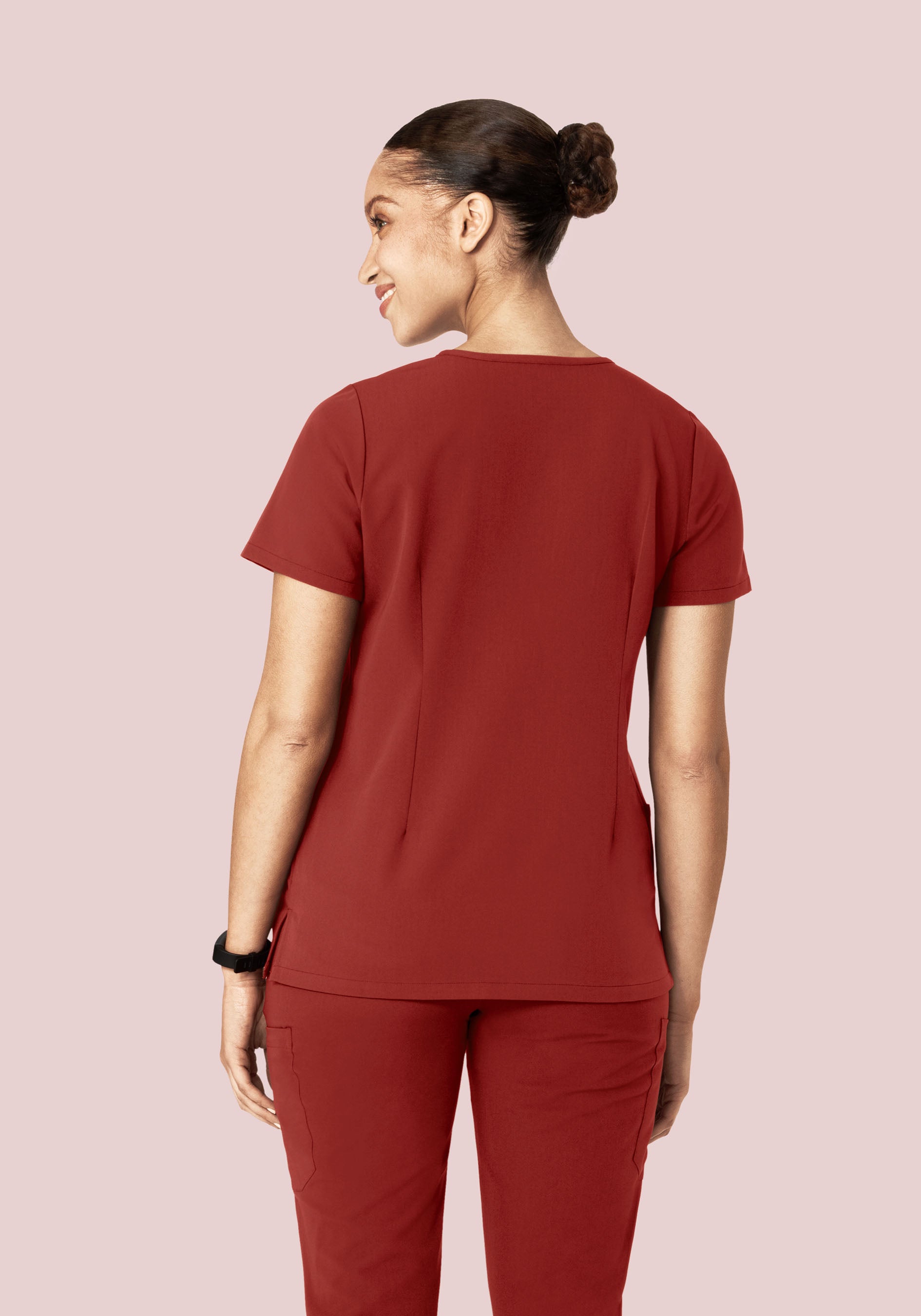 5 Pocket Notch Neck Top Rosewood