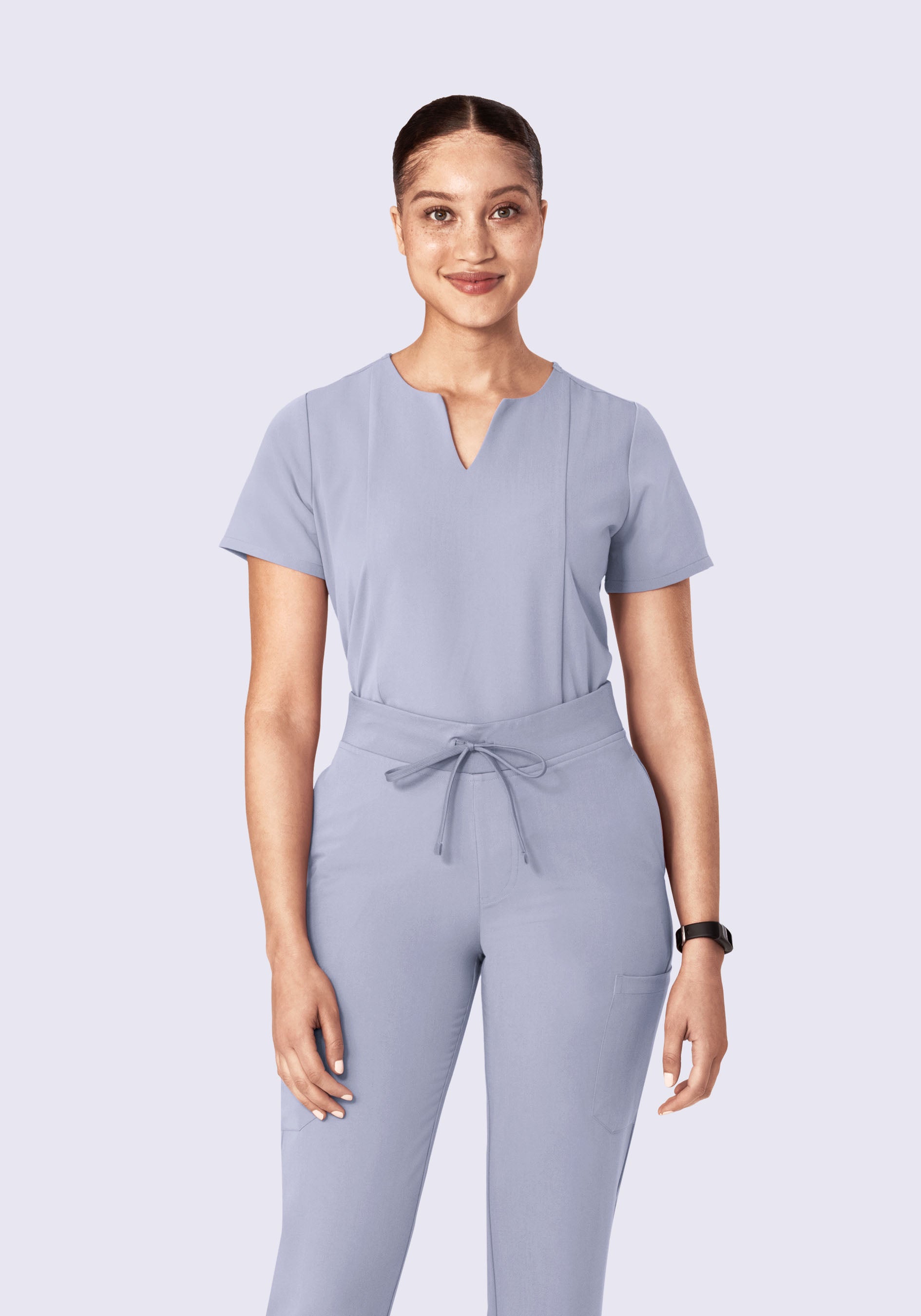 5 Pocket Notch Neck Top Wisteria