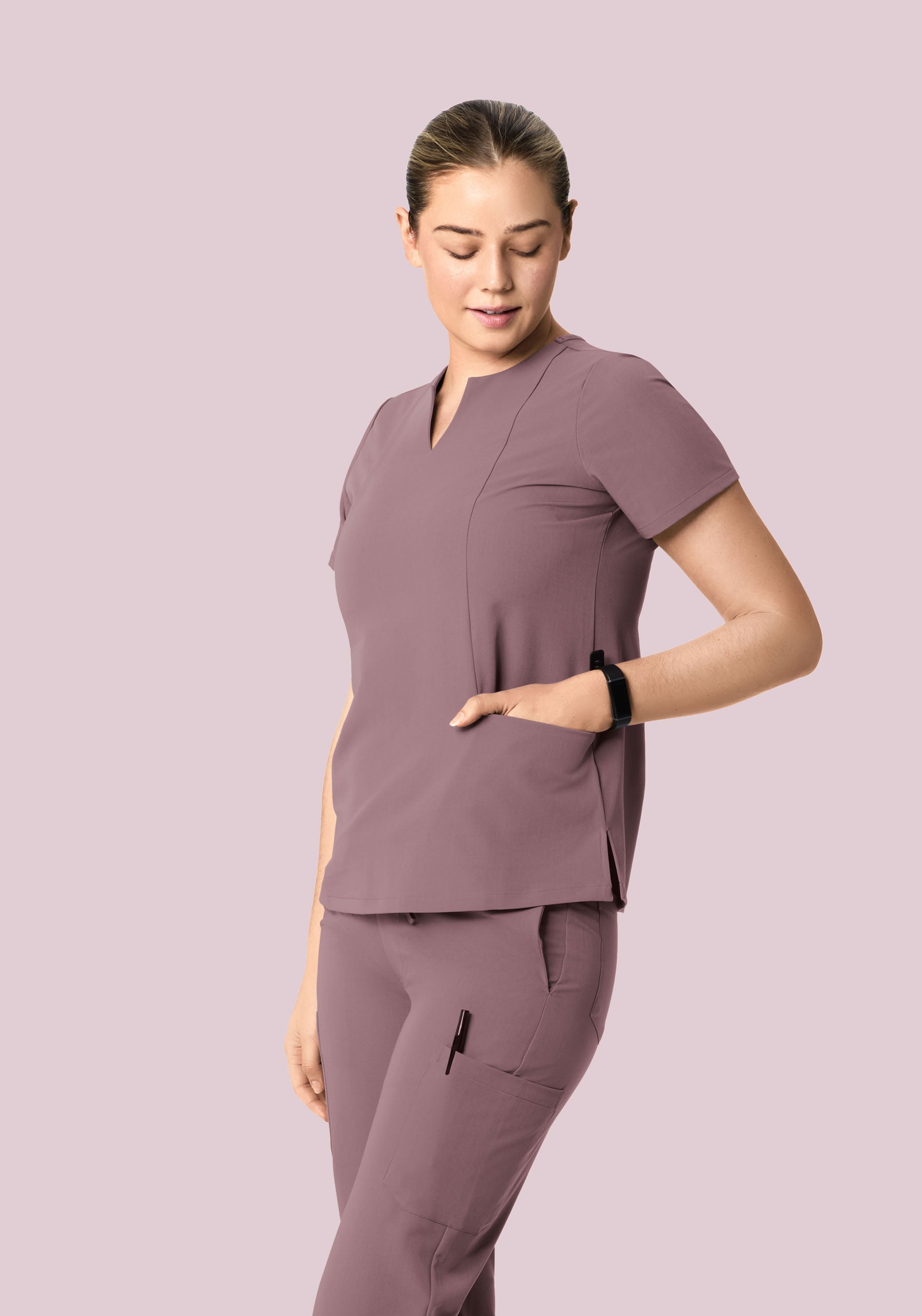 5 Pocket Notch Neck Top Moondust