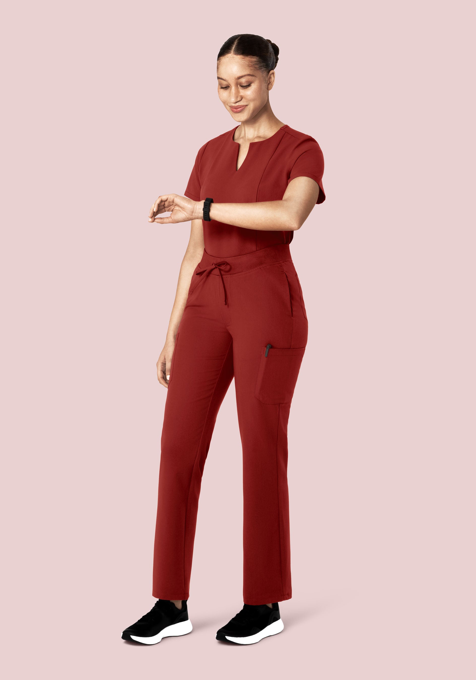 5 Pocket Notch Neck Top Rosewood