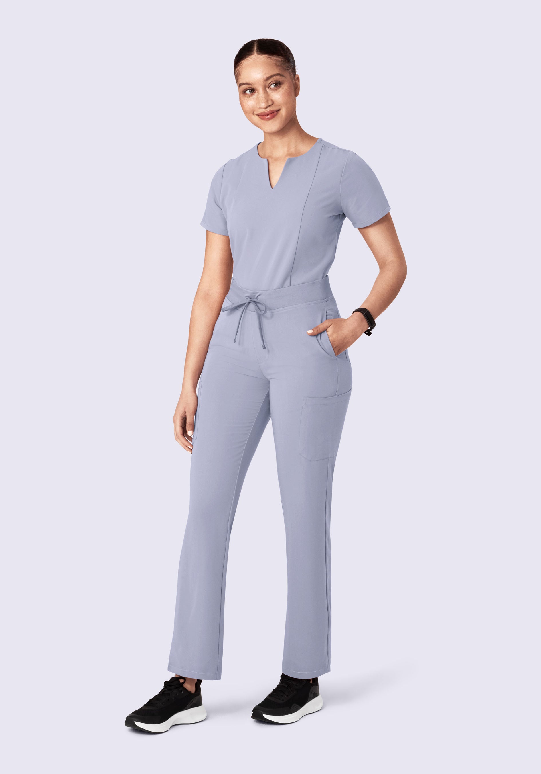 5 Pocket Notch Neck Top Wisteria