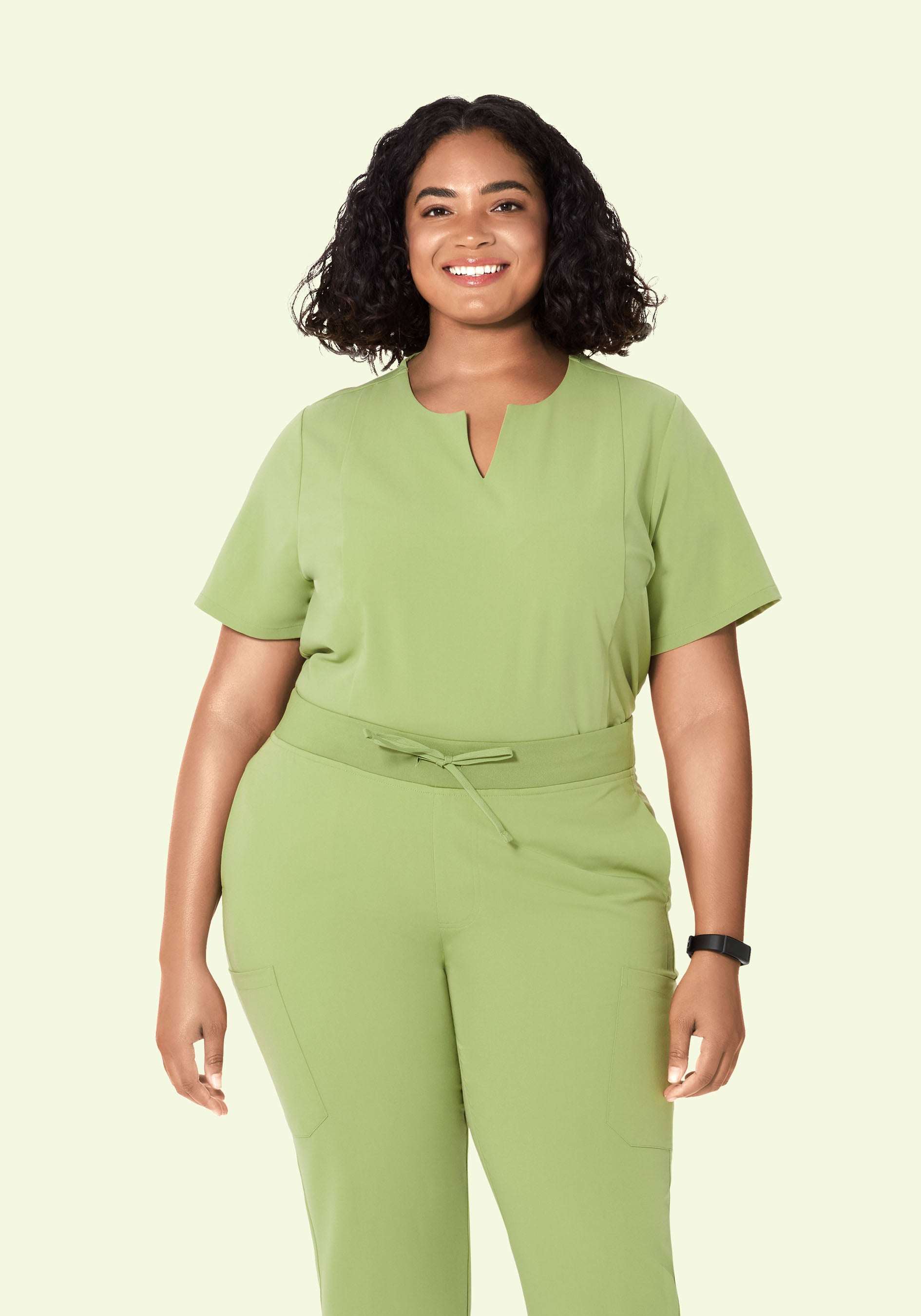 5 Pocket Notch Neck Top Fern