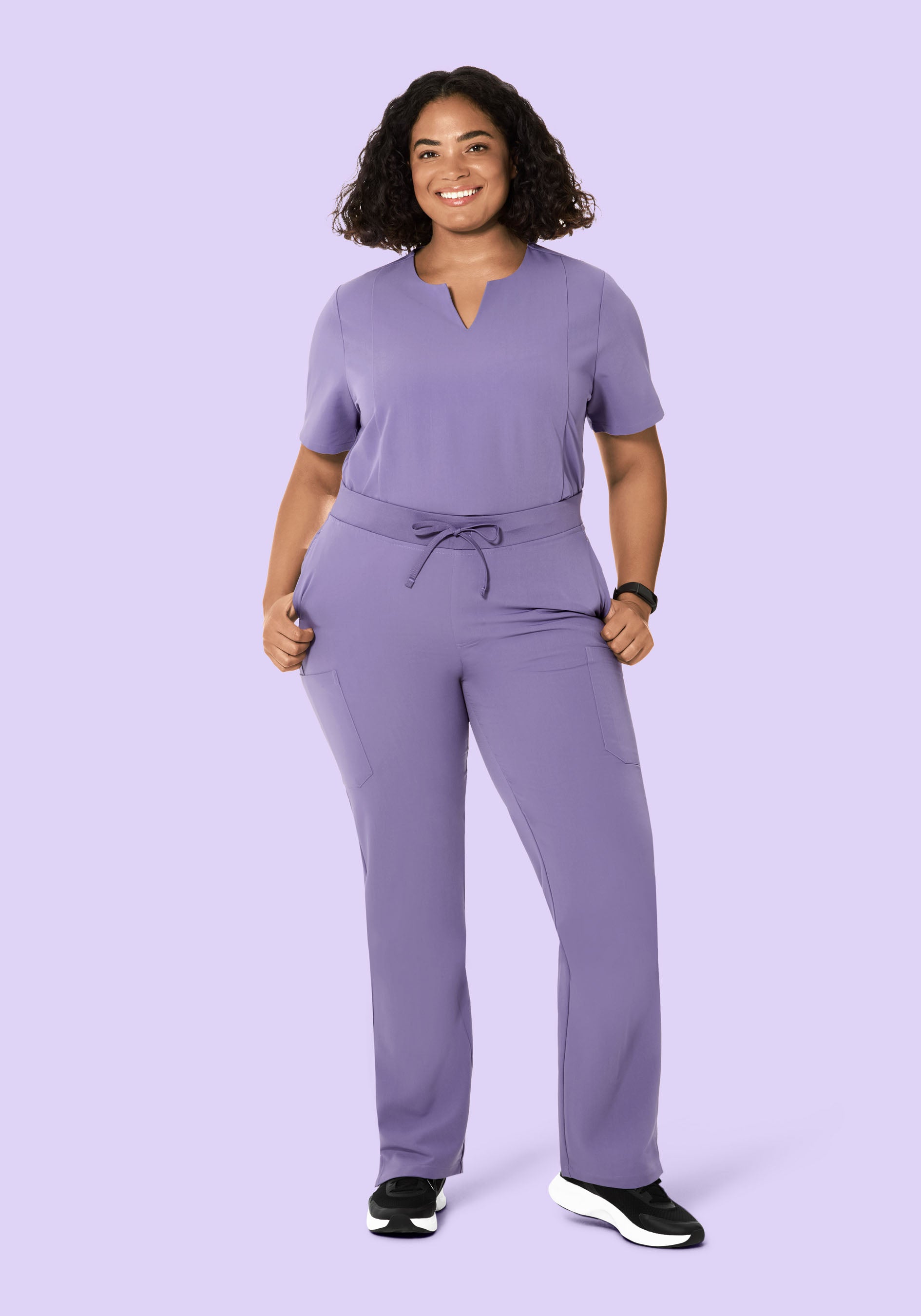 5 Pocket Notch Neck Top Hyacinth