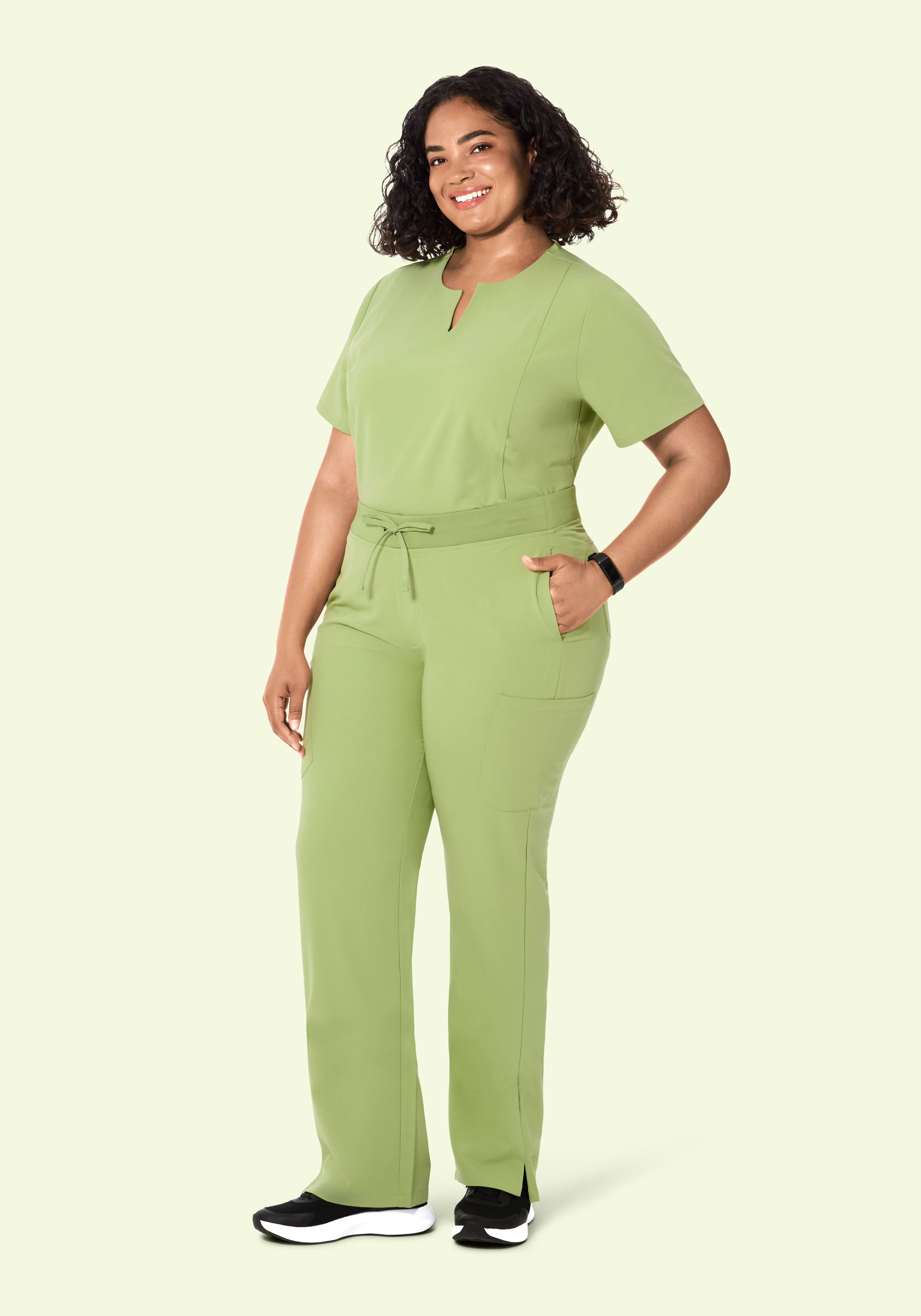 5 Pocket Notch Neck Top Fern