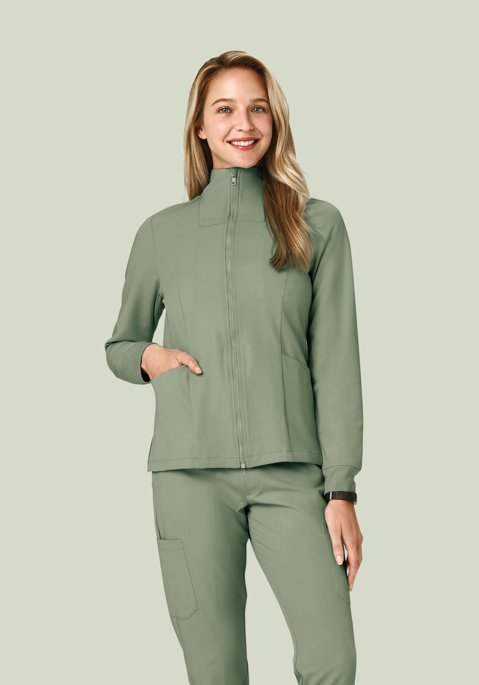 Women's Modern Scrub Jacket Cool Sage