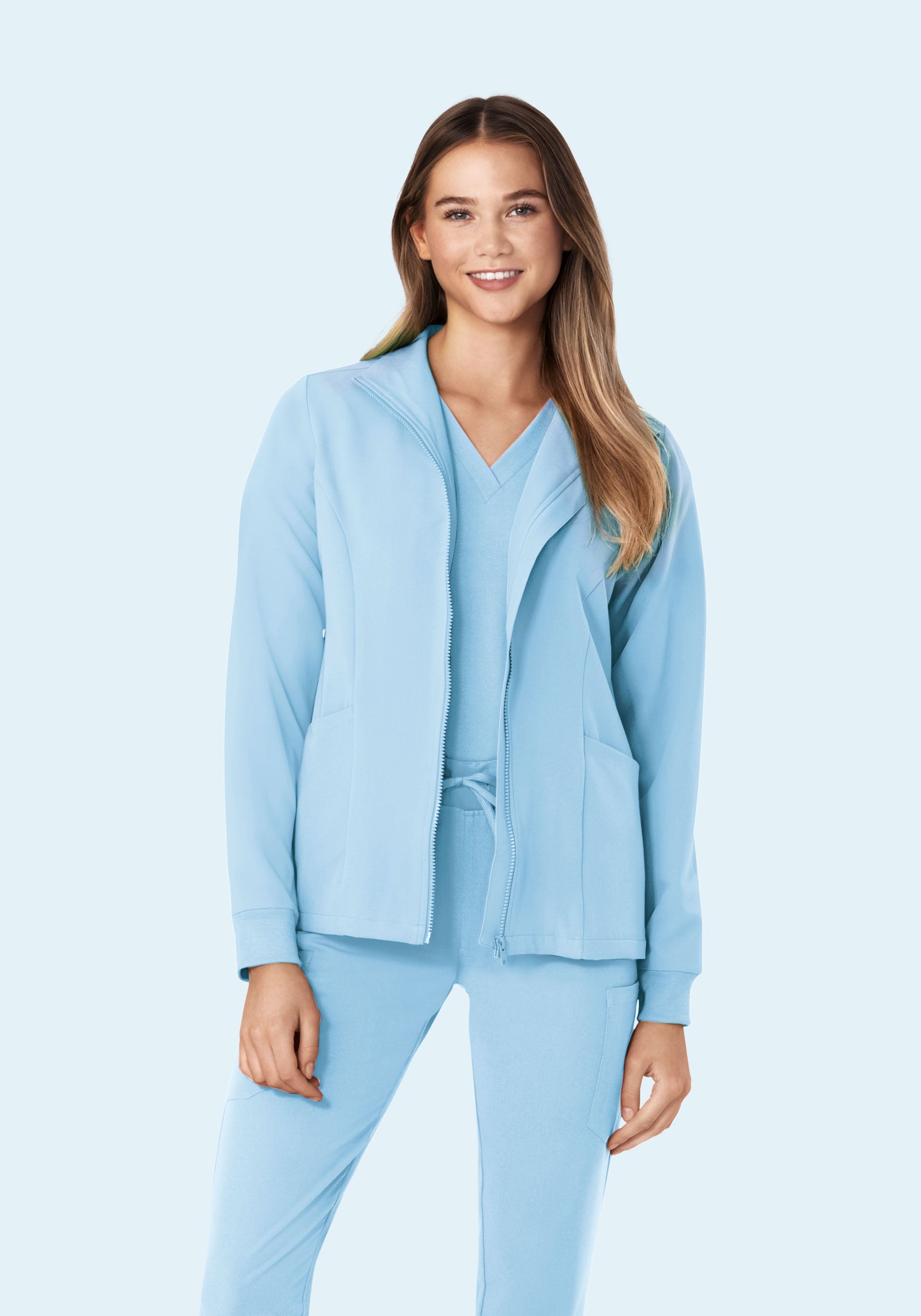 Women's Modern Scrub Jacket Nordic Blue