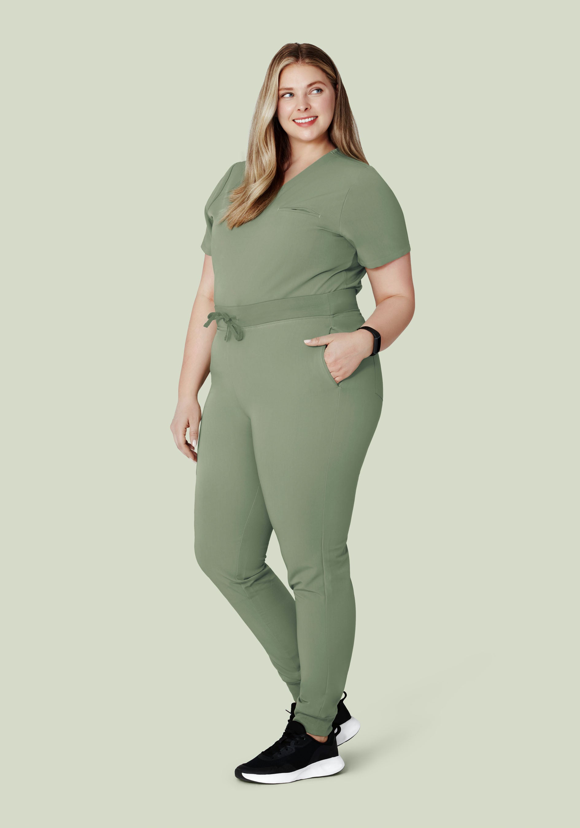 High Waisted Joggers Cool Sage
