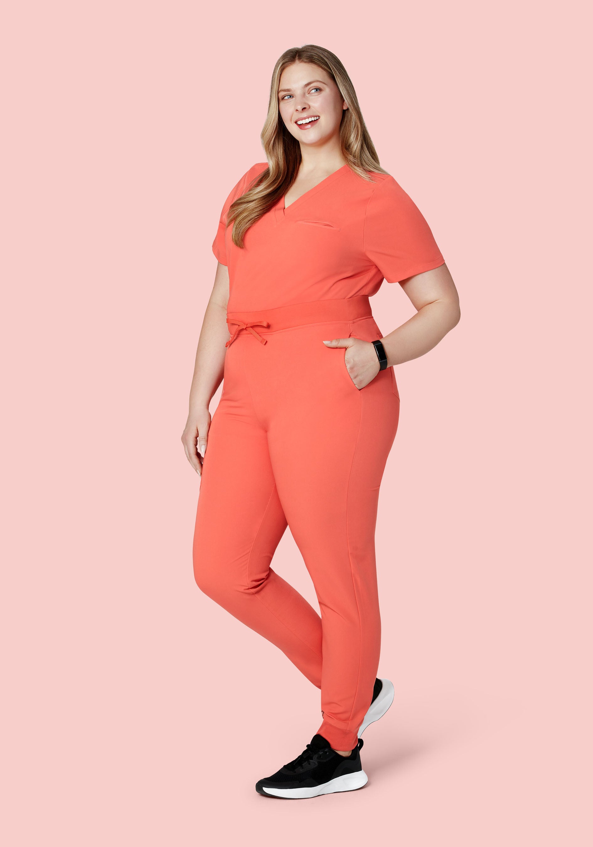 High Waisted Joggers Coral