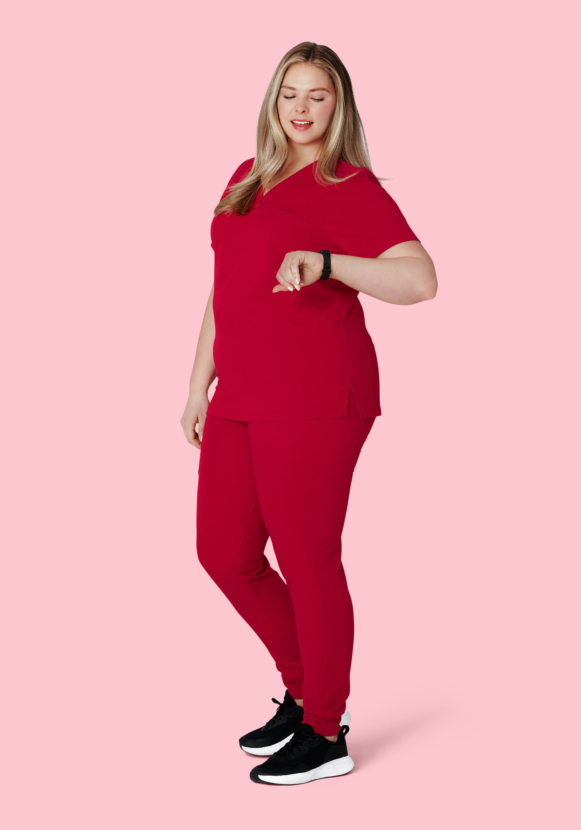 High Waisted Joggers Crimson