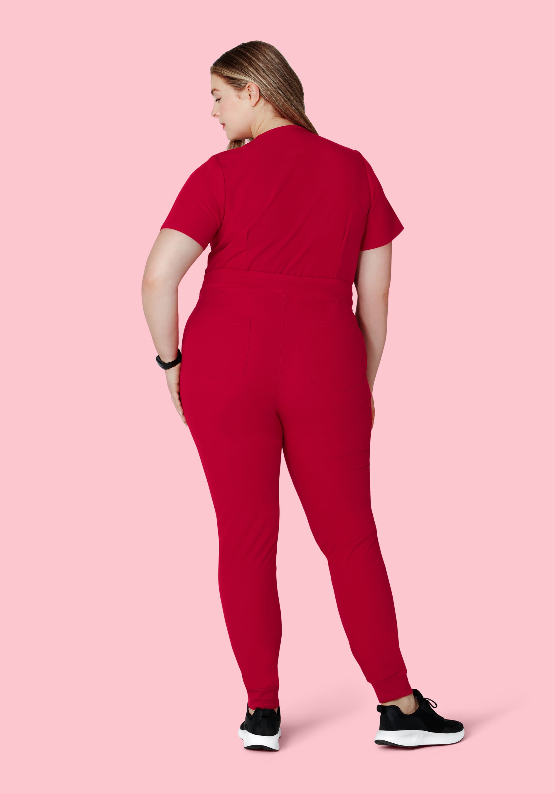 High Waisted Joggers Crimson