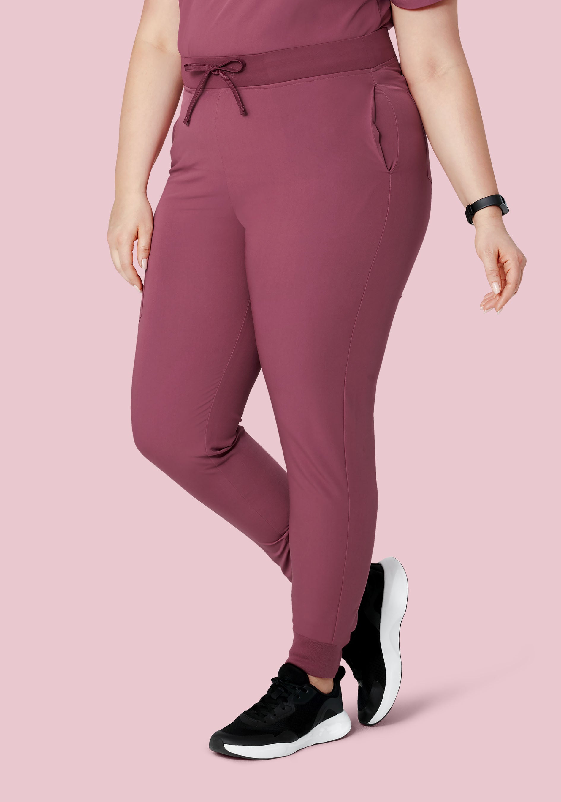 High Waisted Joggers Deep Mauve