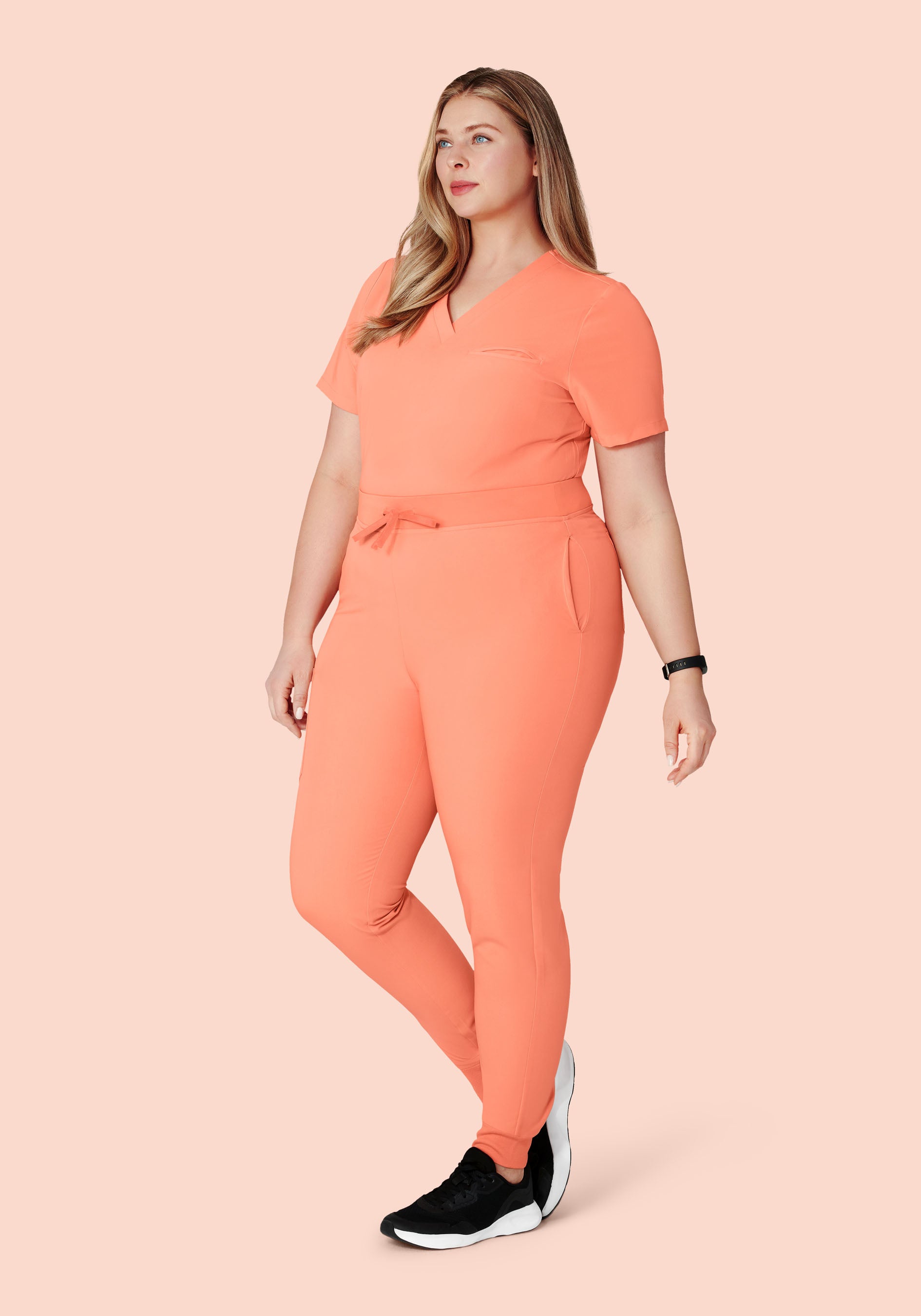 High Waisted Joggers Peach
