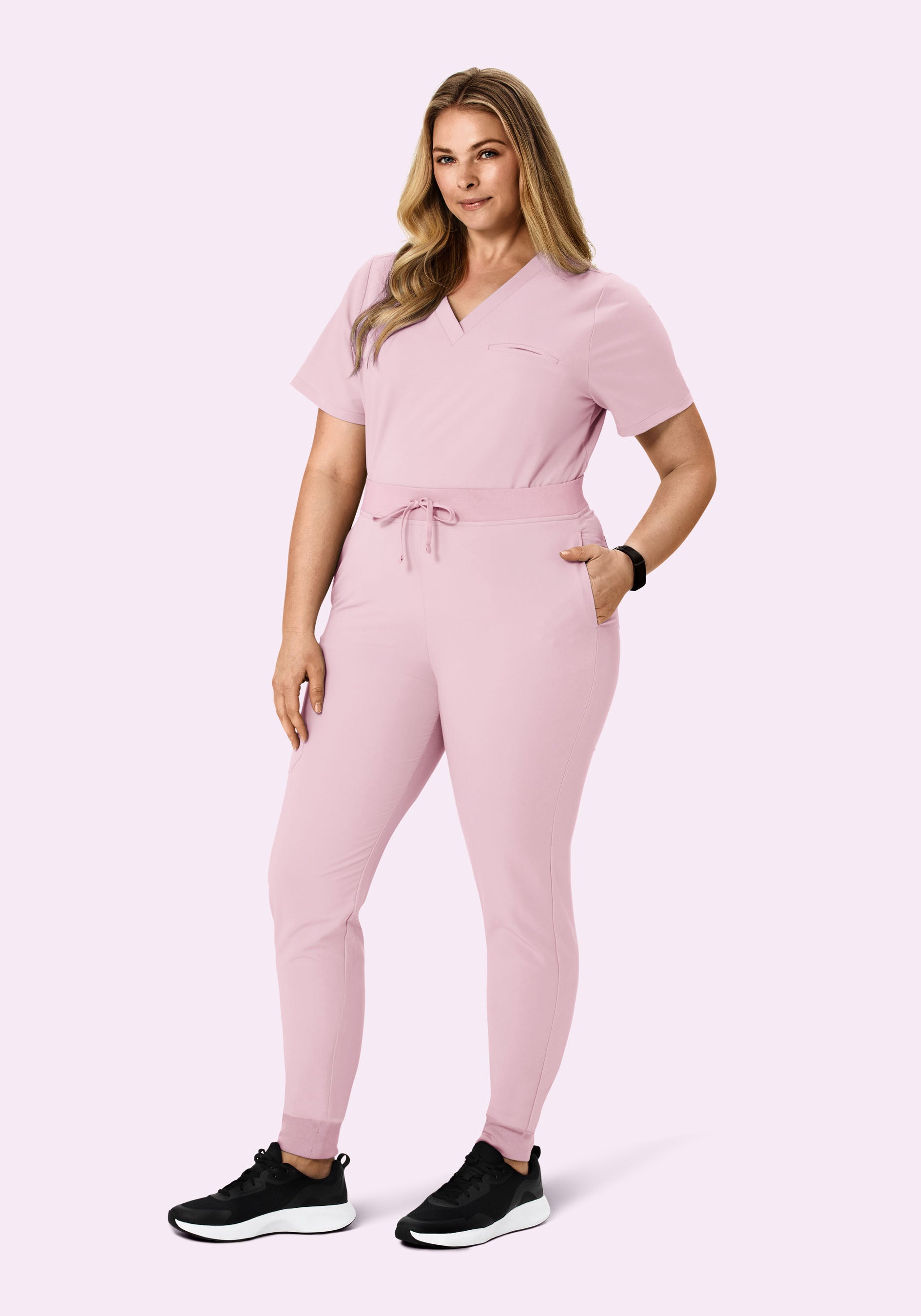 High Waisted Joggers Pink Pearl