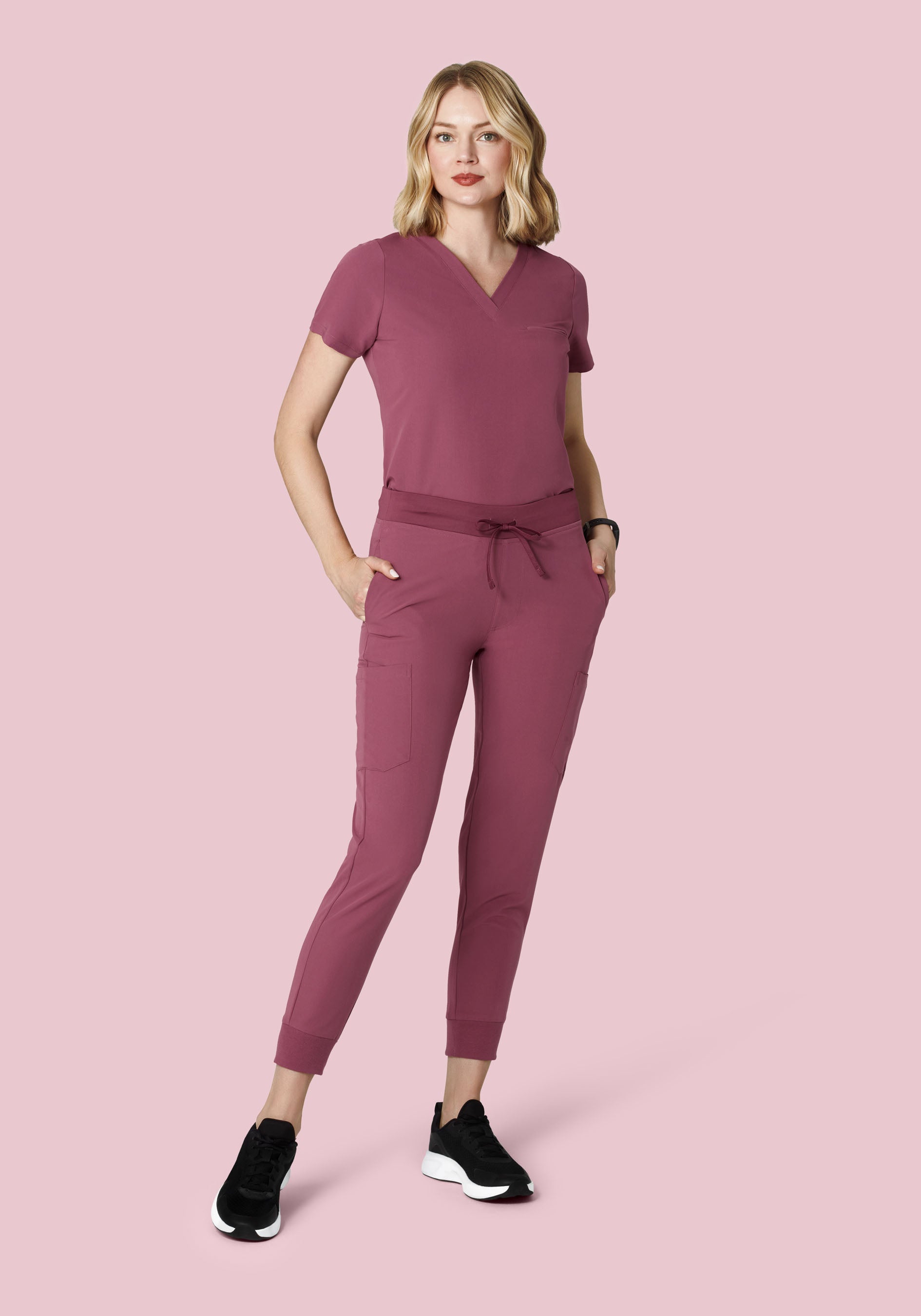 9 Pocket Joggers Deep Mauve