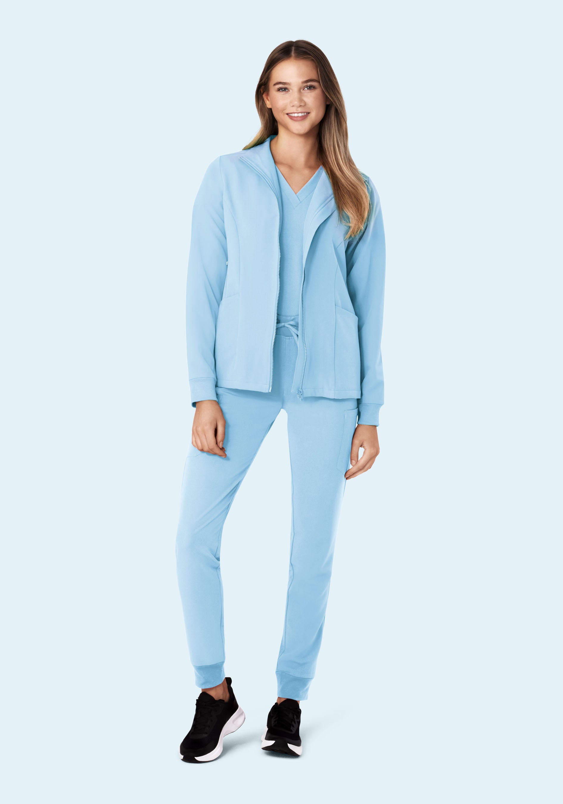 Women's Modern Scrub Jacket Nordic Blue