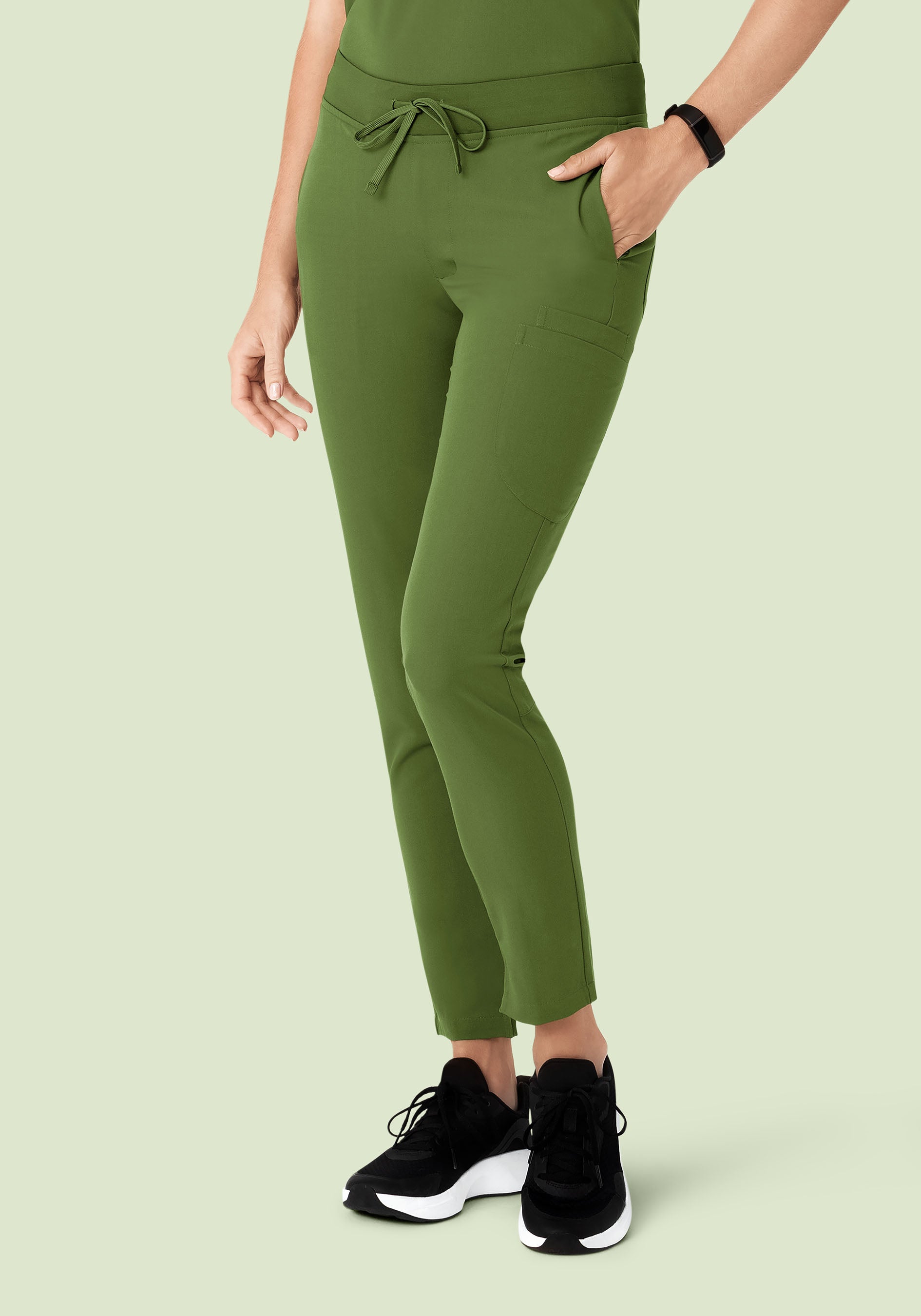 Women's Mid-Rise Slim Leg Scrub Pants - Navy | Mandala Scrubs