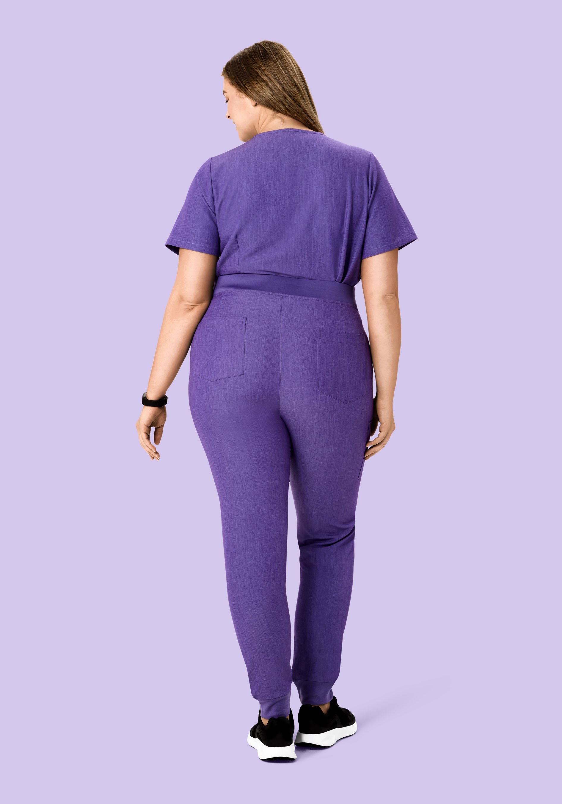 High Waisted Joggers Heather Grape