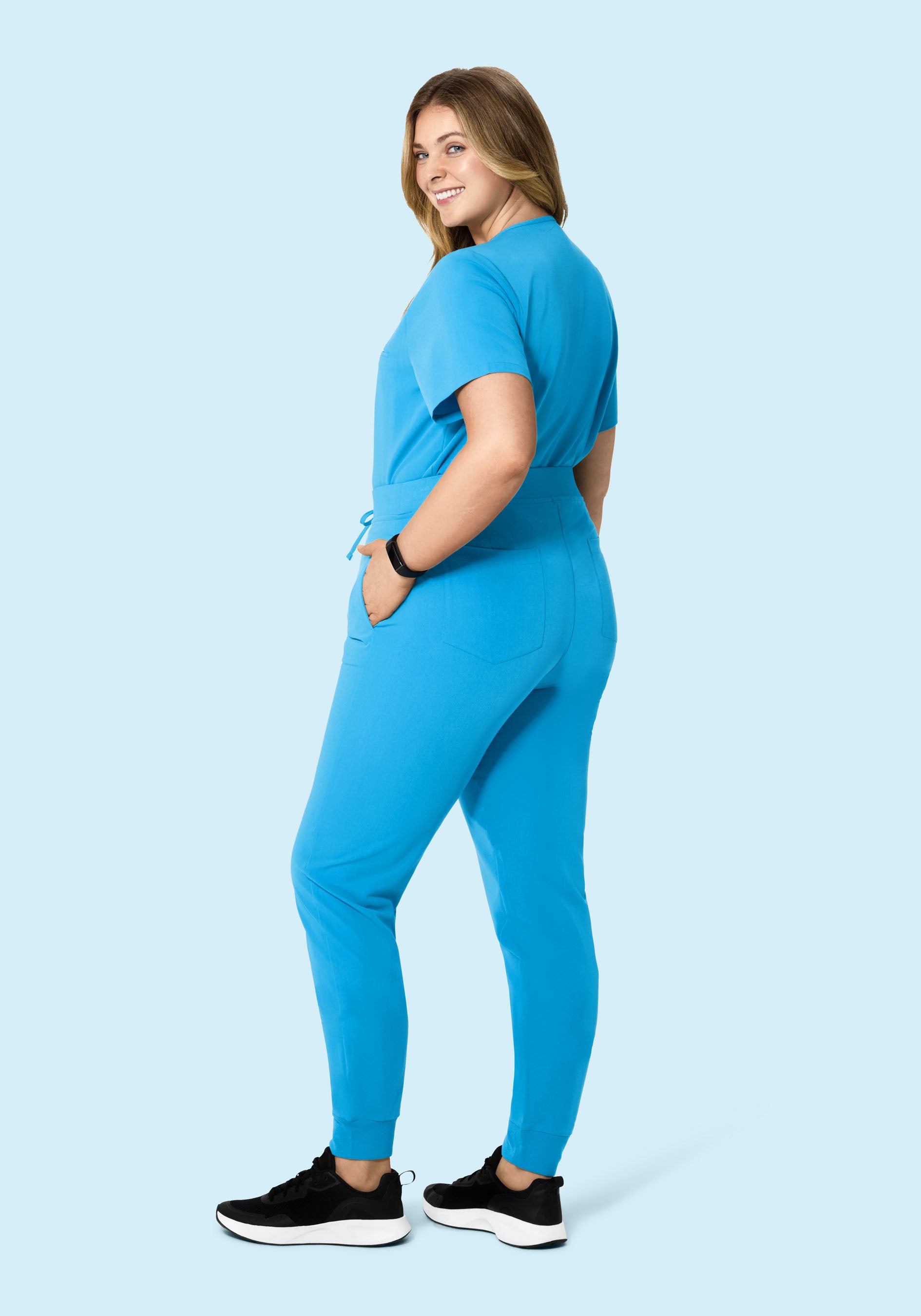 High Waisted Joggers Horizon Blue