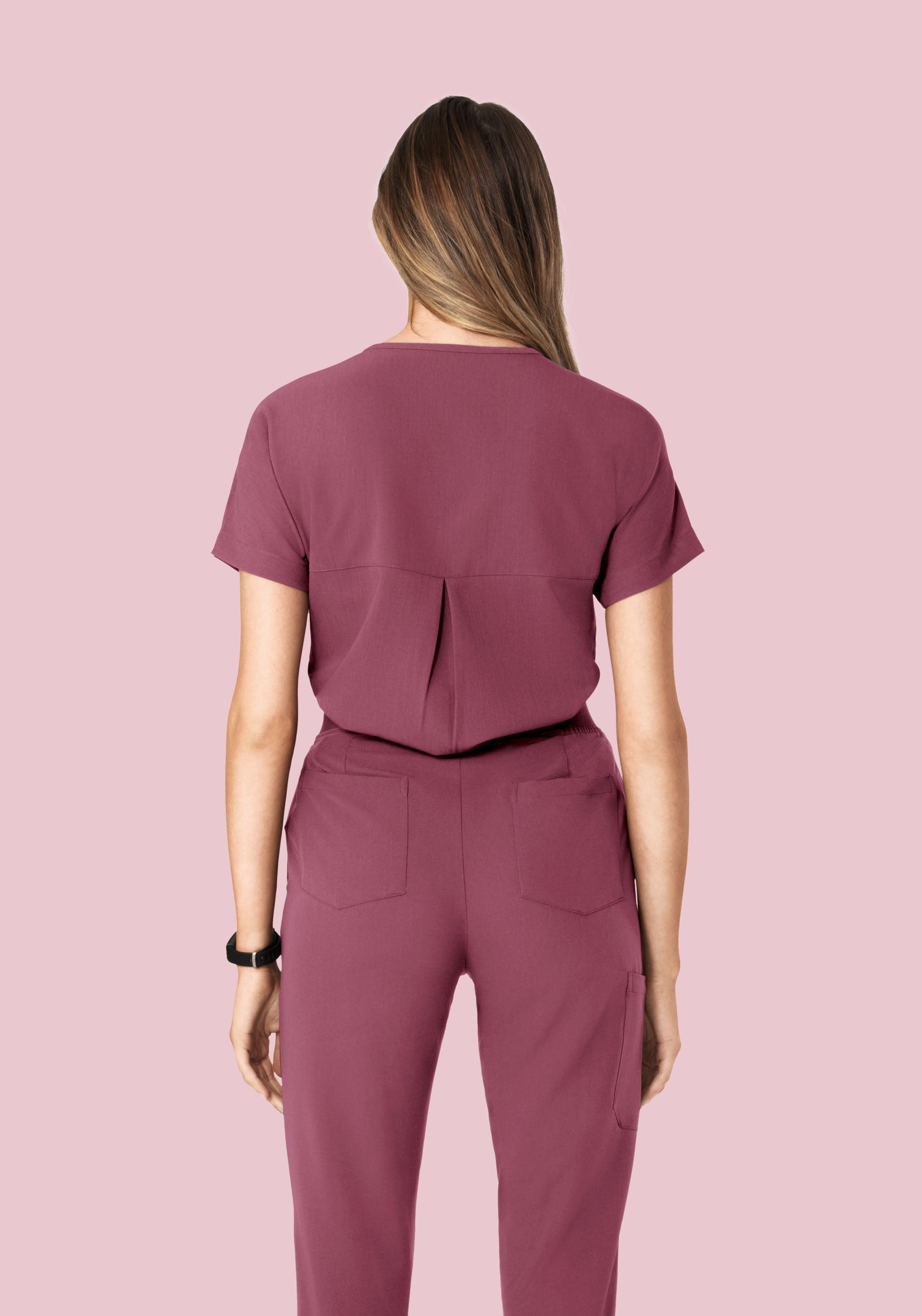 Oversized V Neck Top Deep Mauve