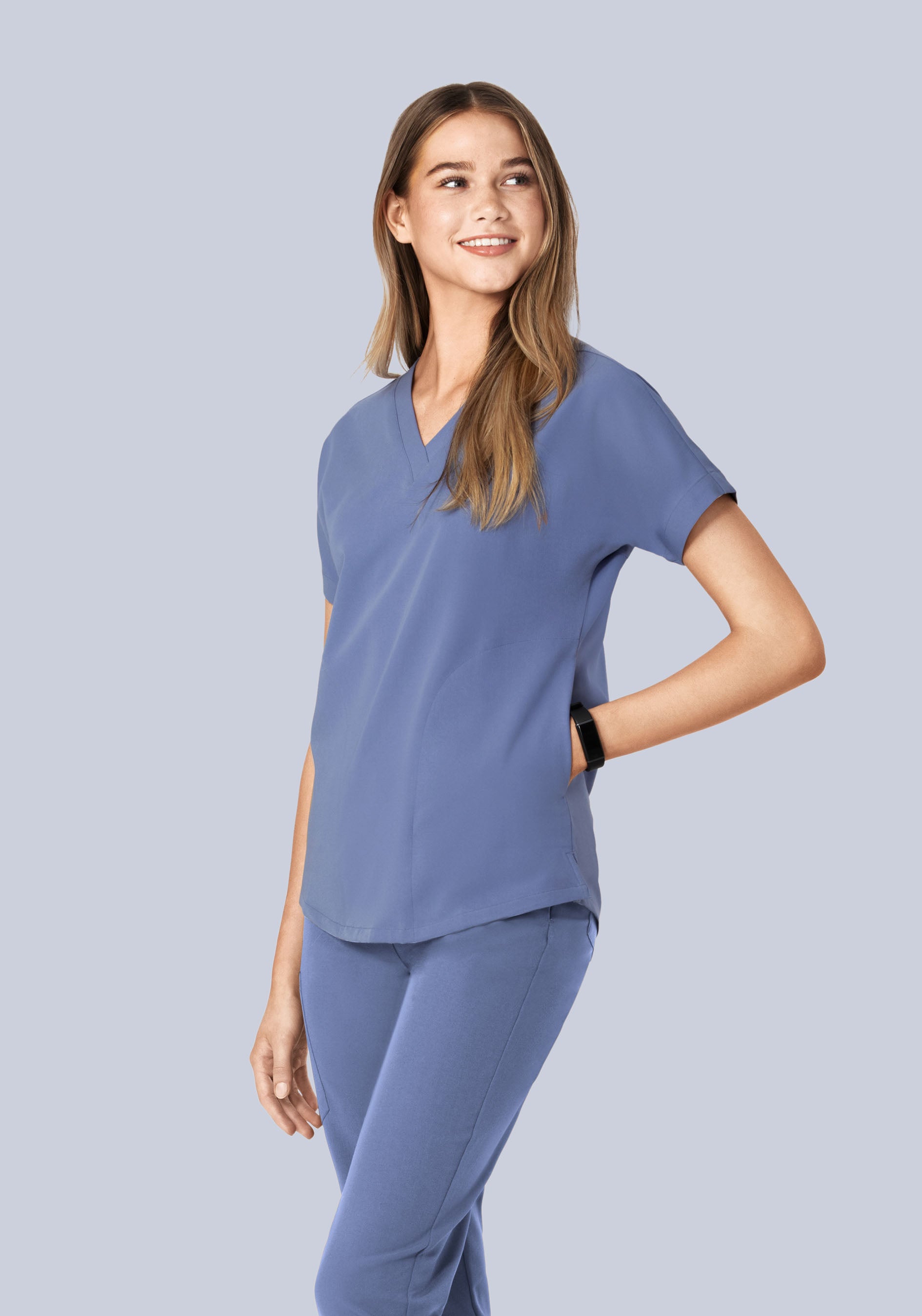 Oversized V Neck Top Periwinkle