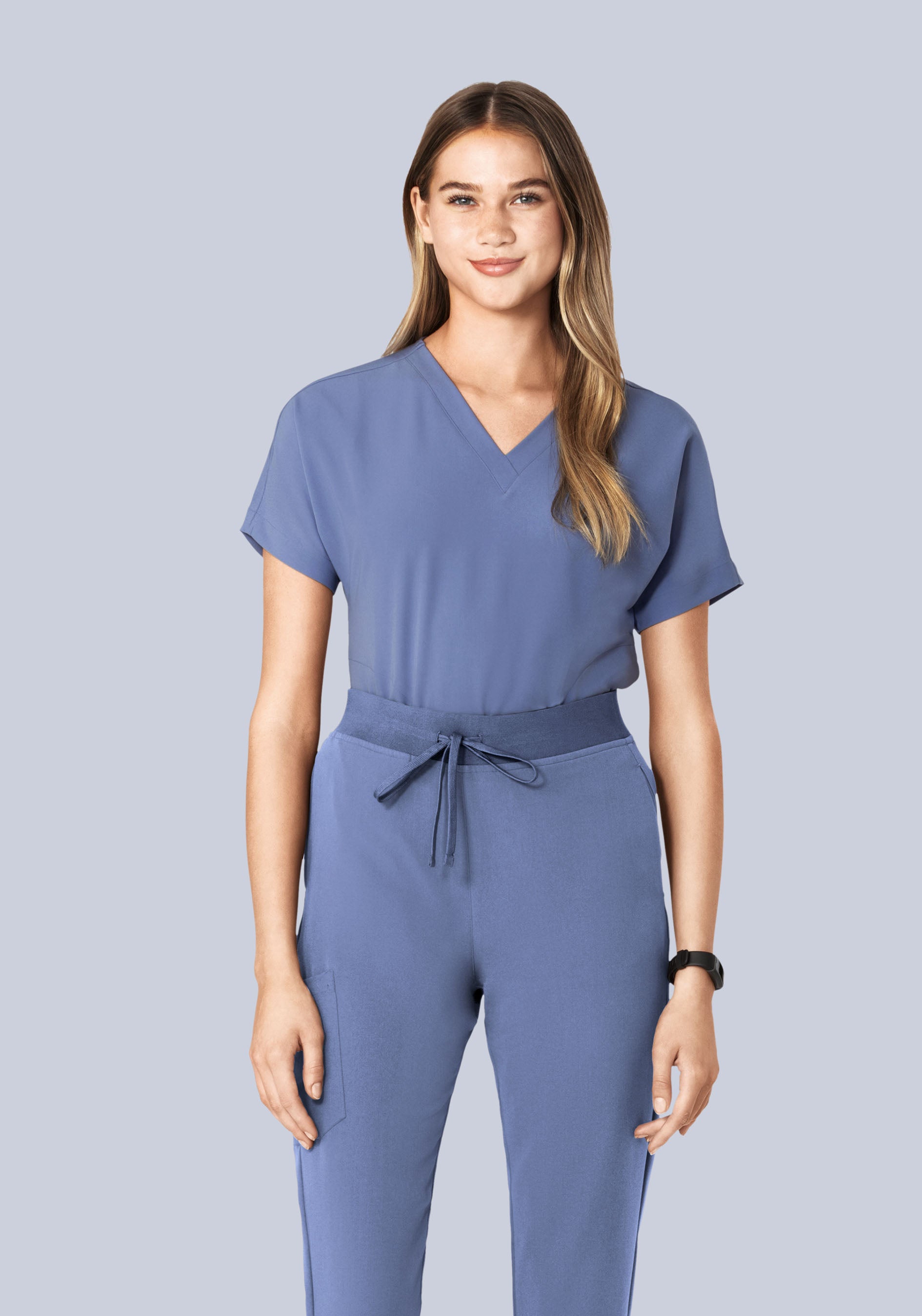 Oversized V Neck Top Periwinkle