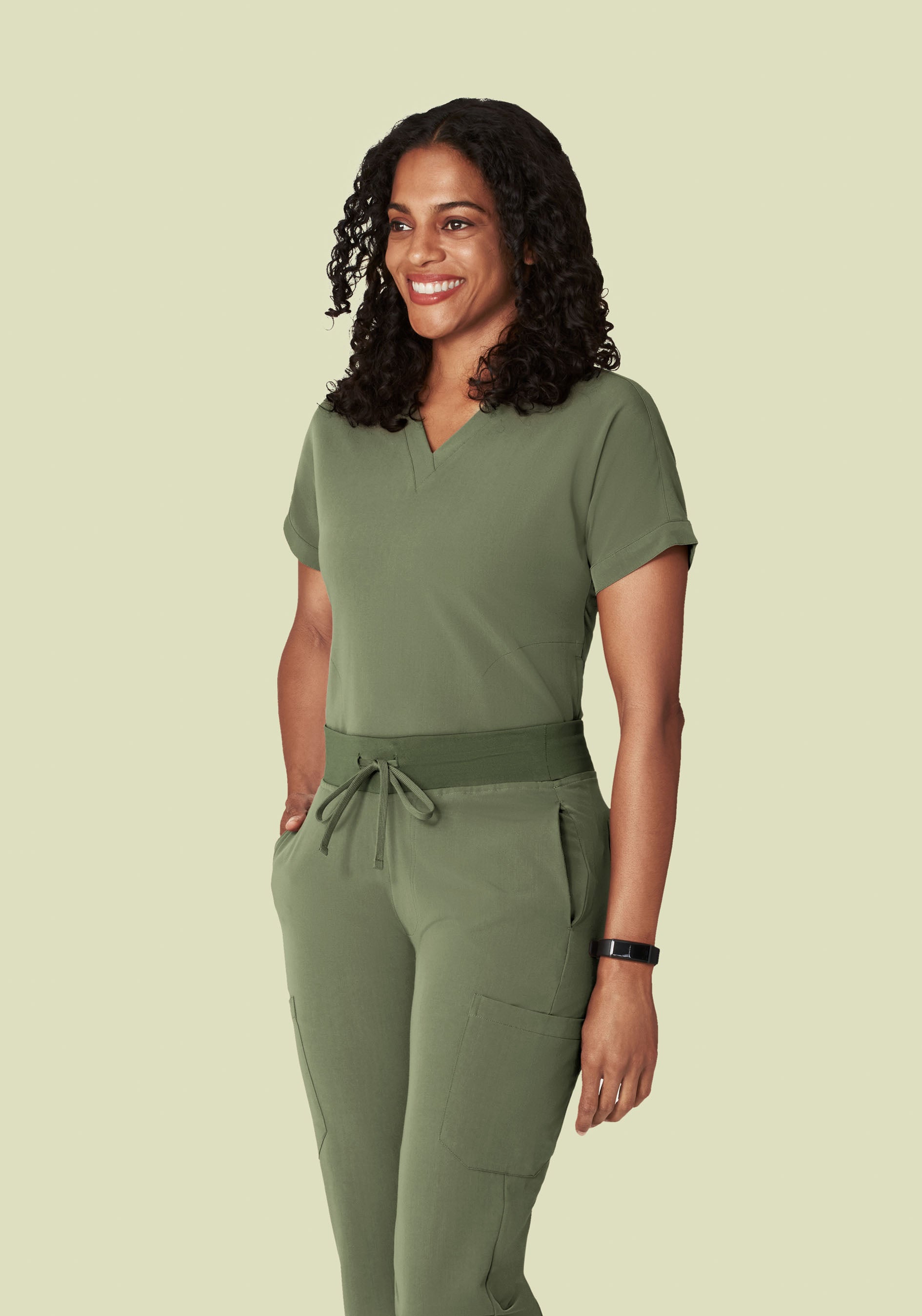 Oversized V Neck Top Sage