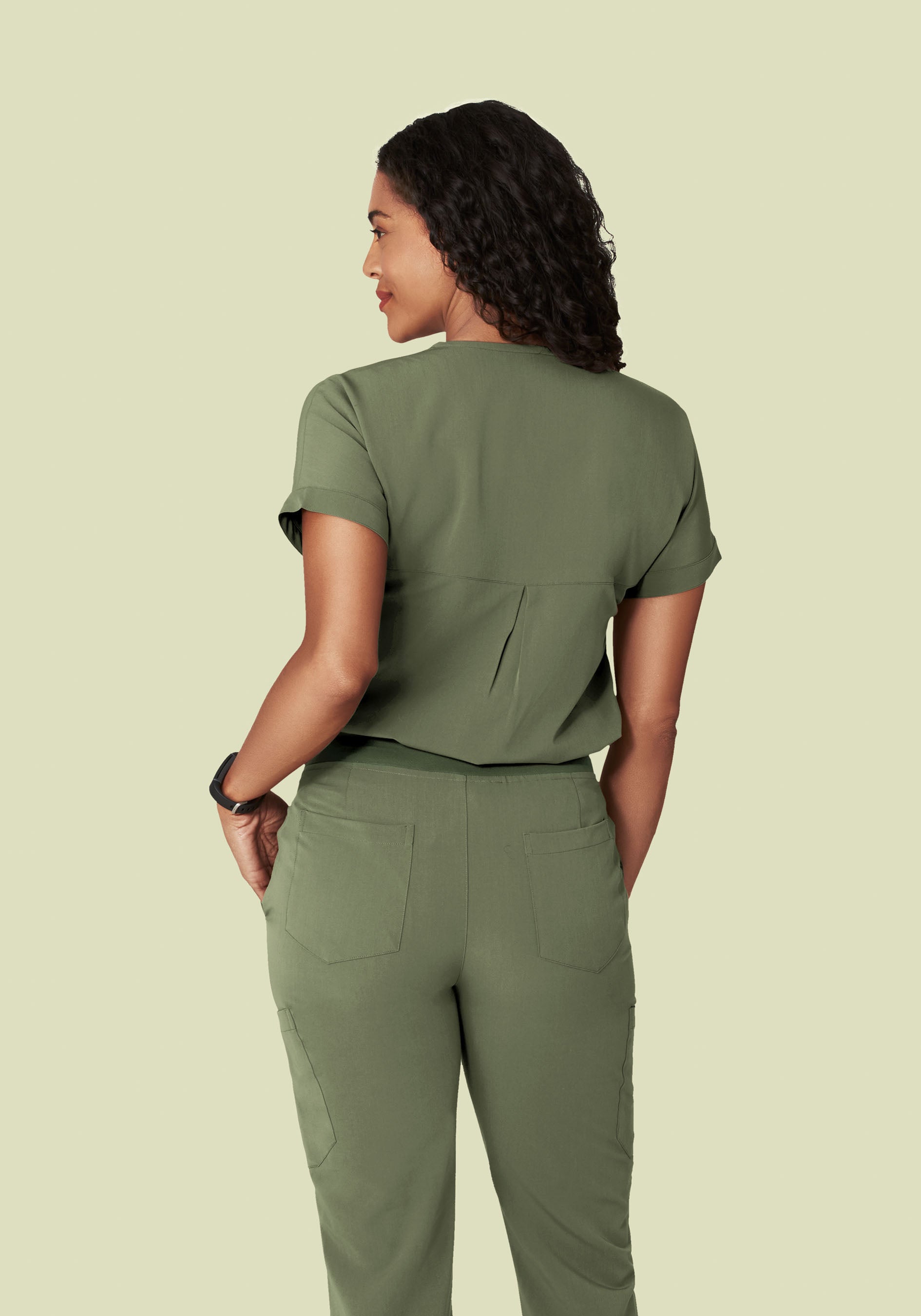 Oversized V Neck Top Sage