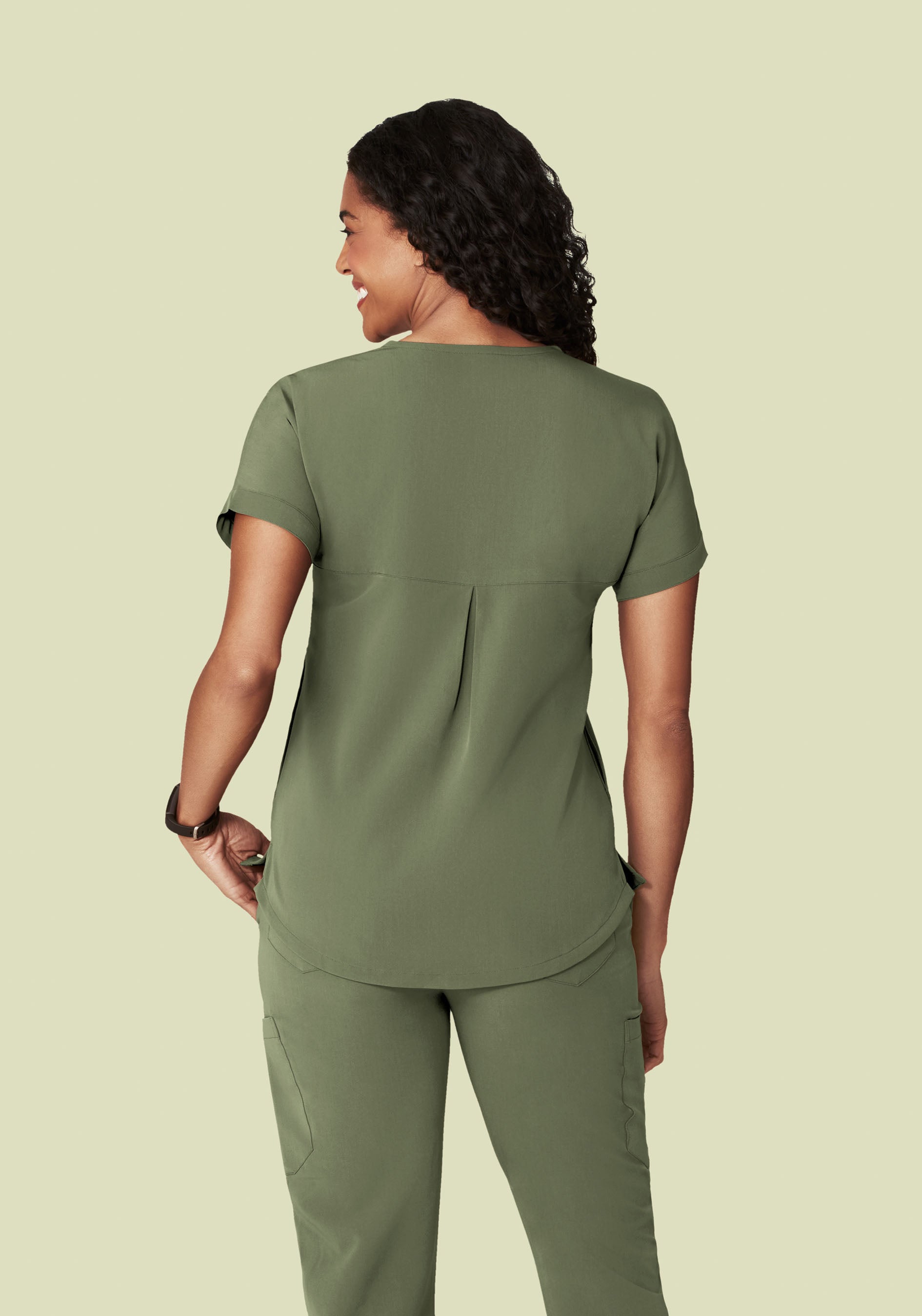 Oversized V Neck Top Sage