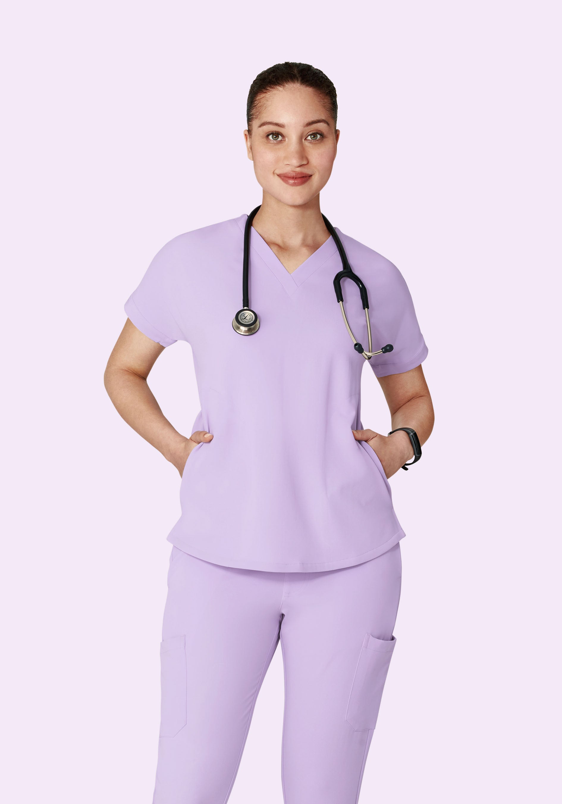 Oversized V Neck Top Cool Lavender