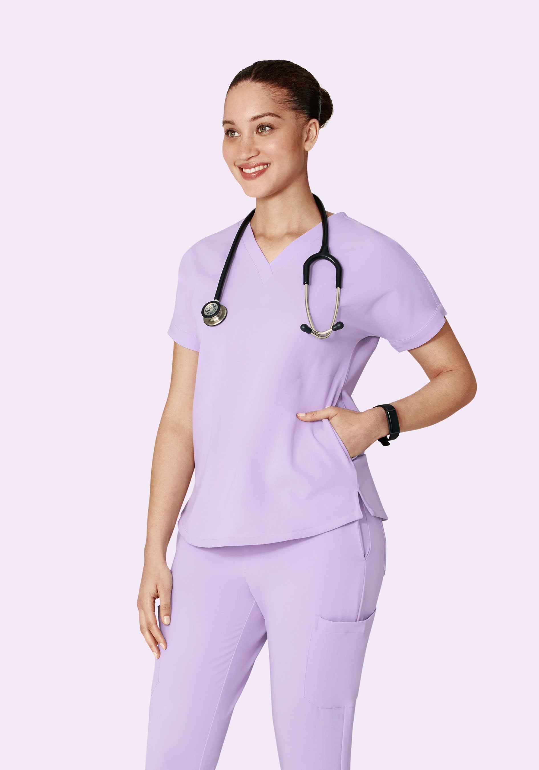 Oversized V Neck Top Cool Lavender