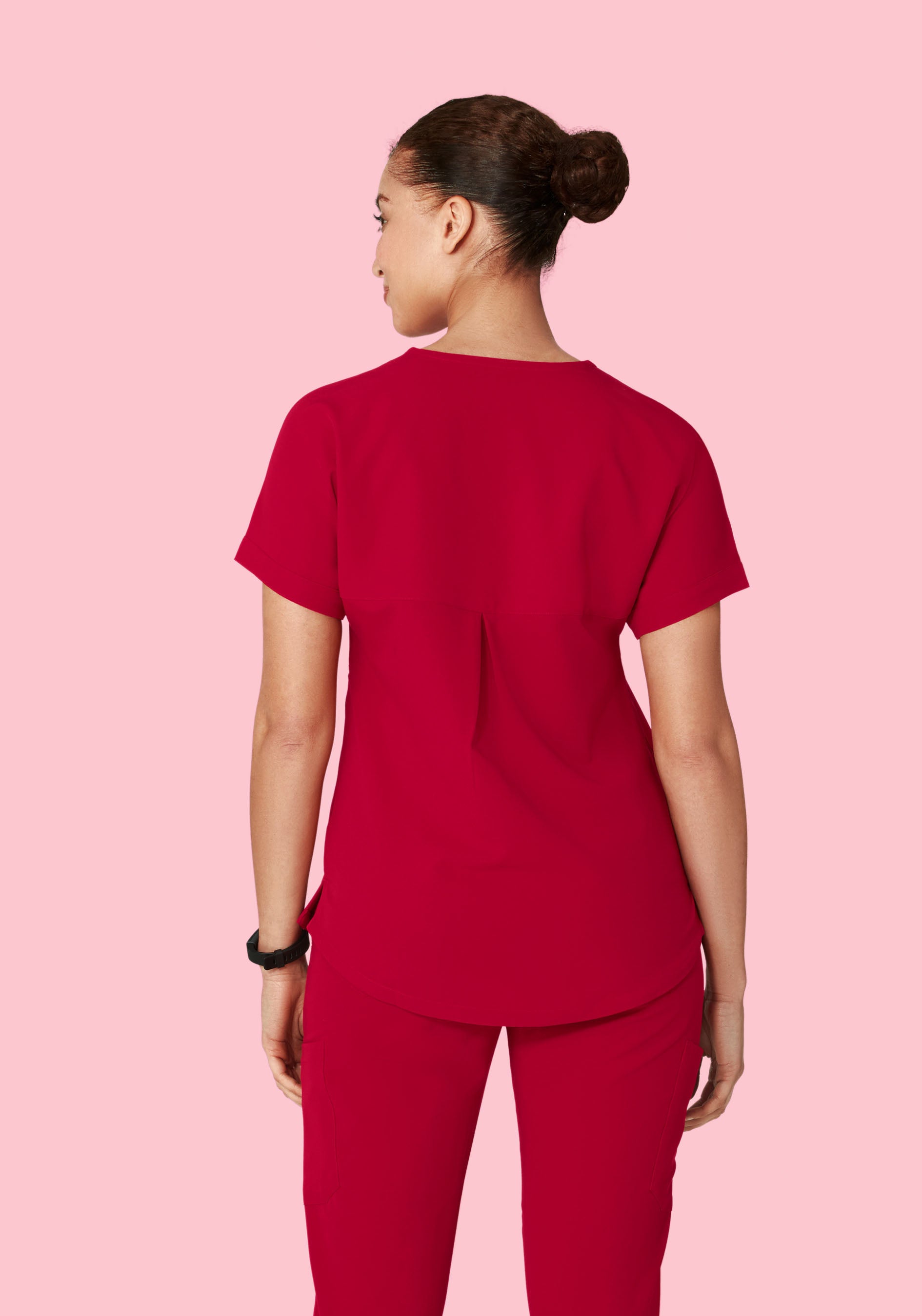 Oversized V Neck Top Crimson