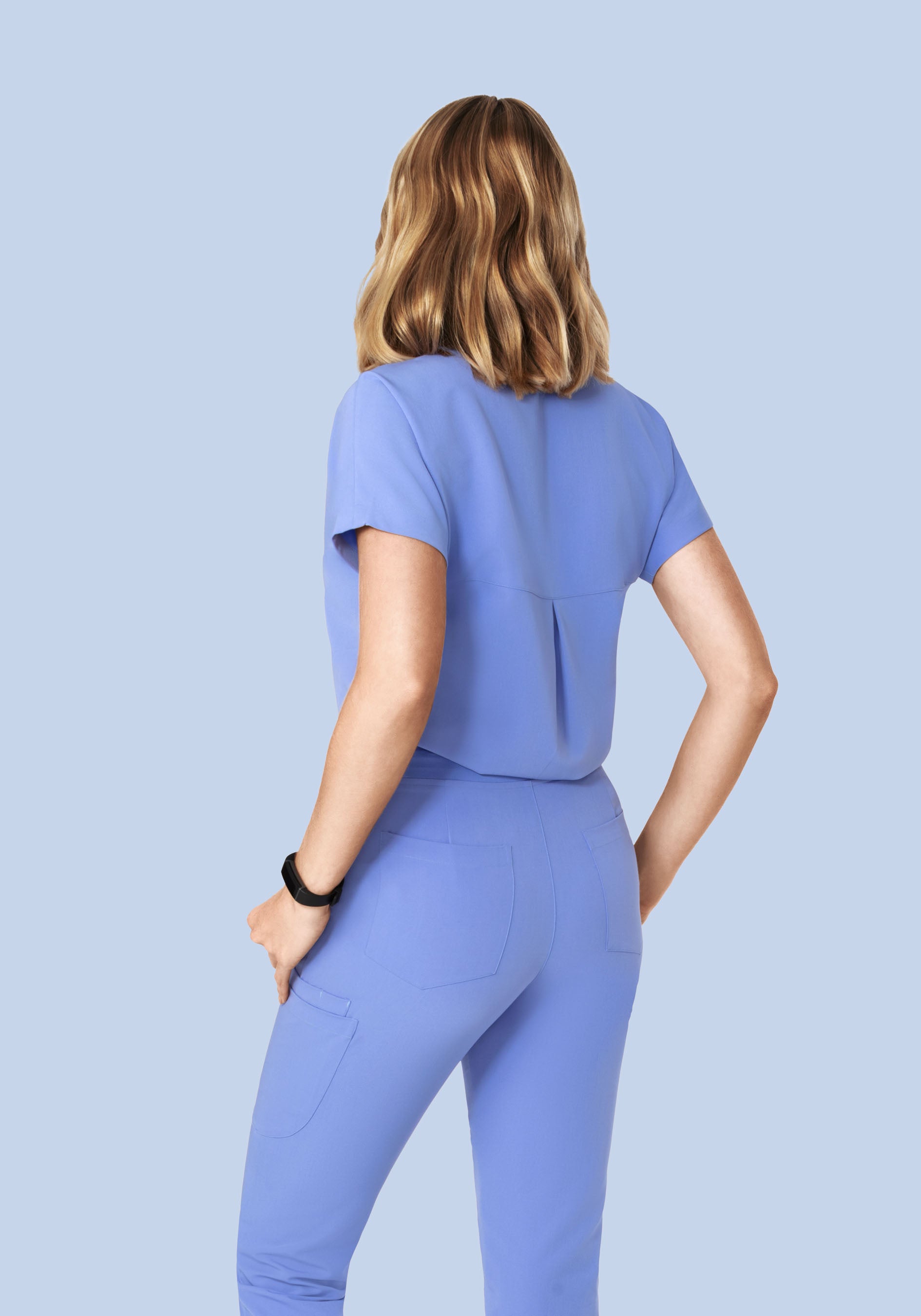 Oversized V Neck Top French Blue