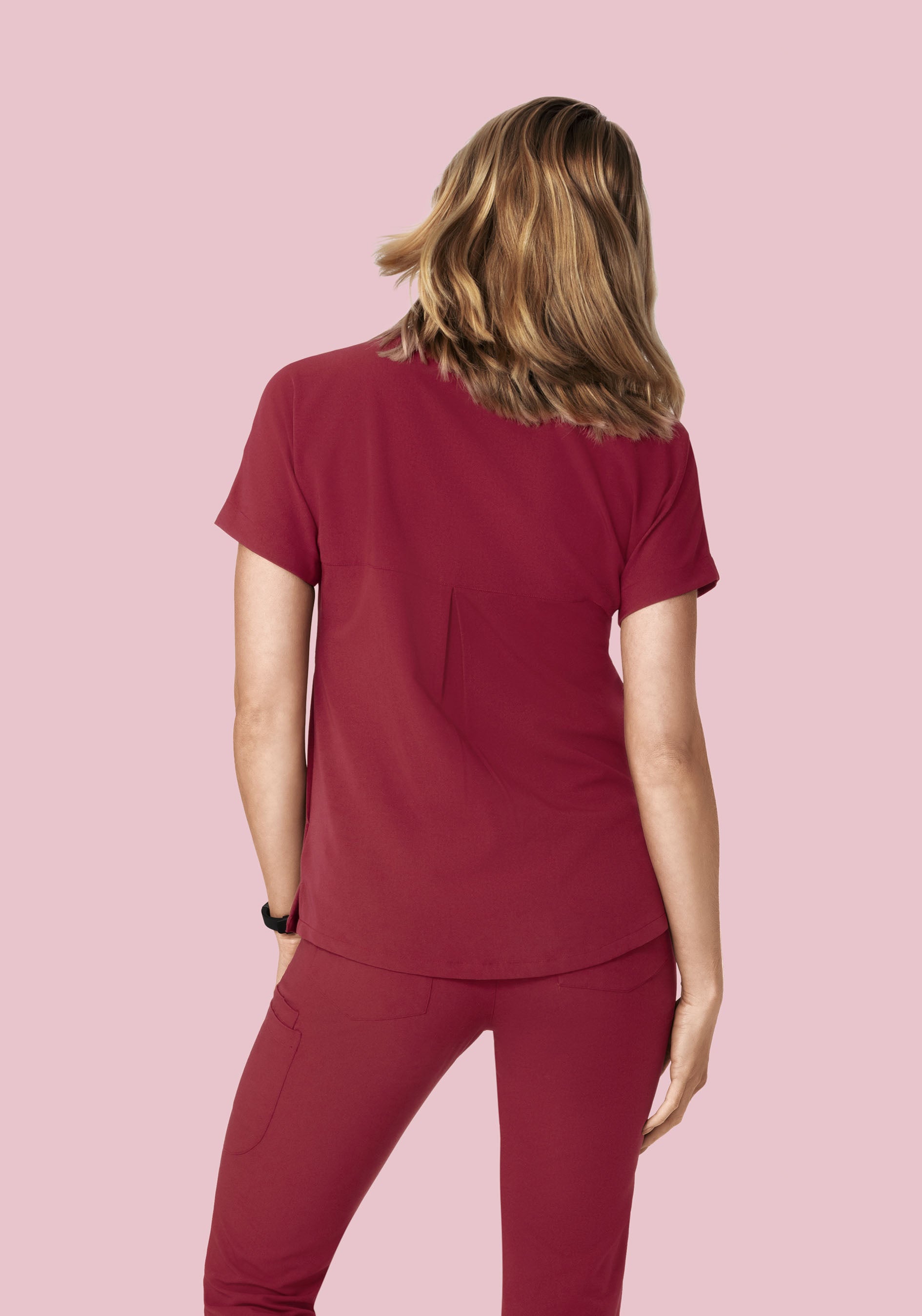 Oversized V Neck Top Garnet