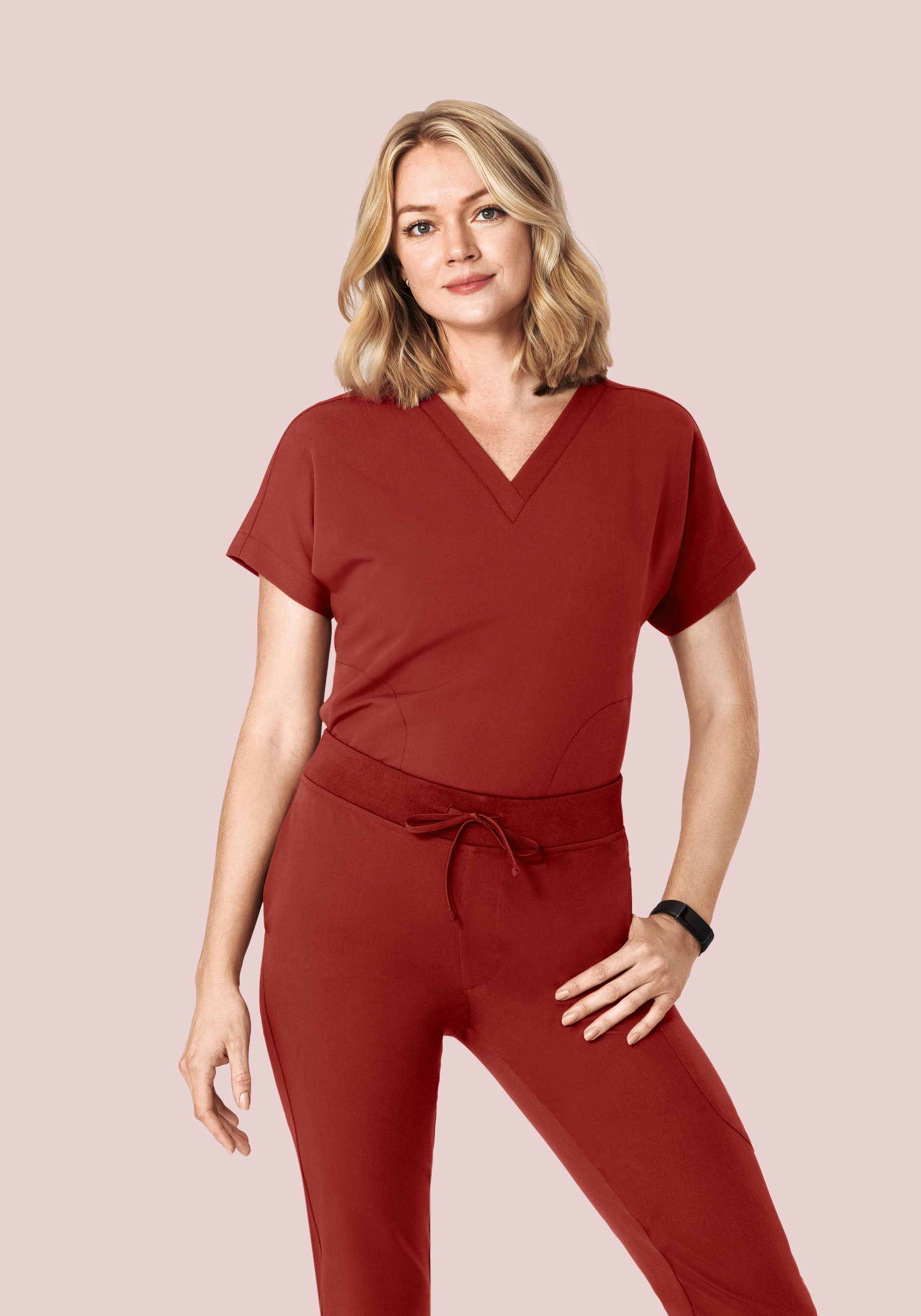 Oversized V Neck Top Rosewood