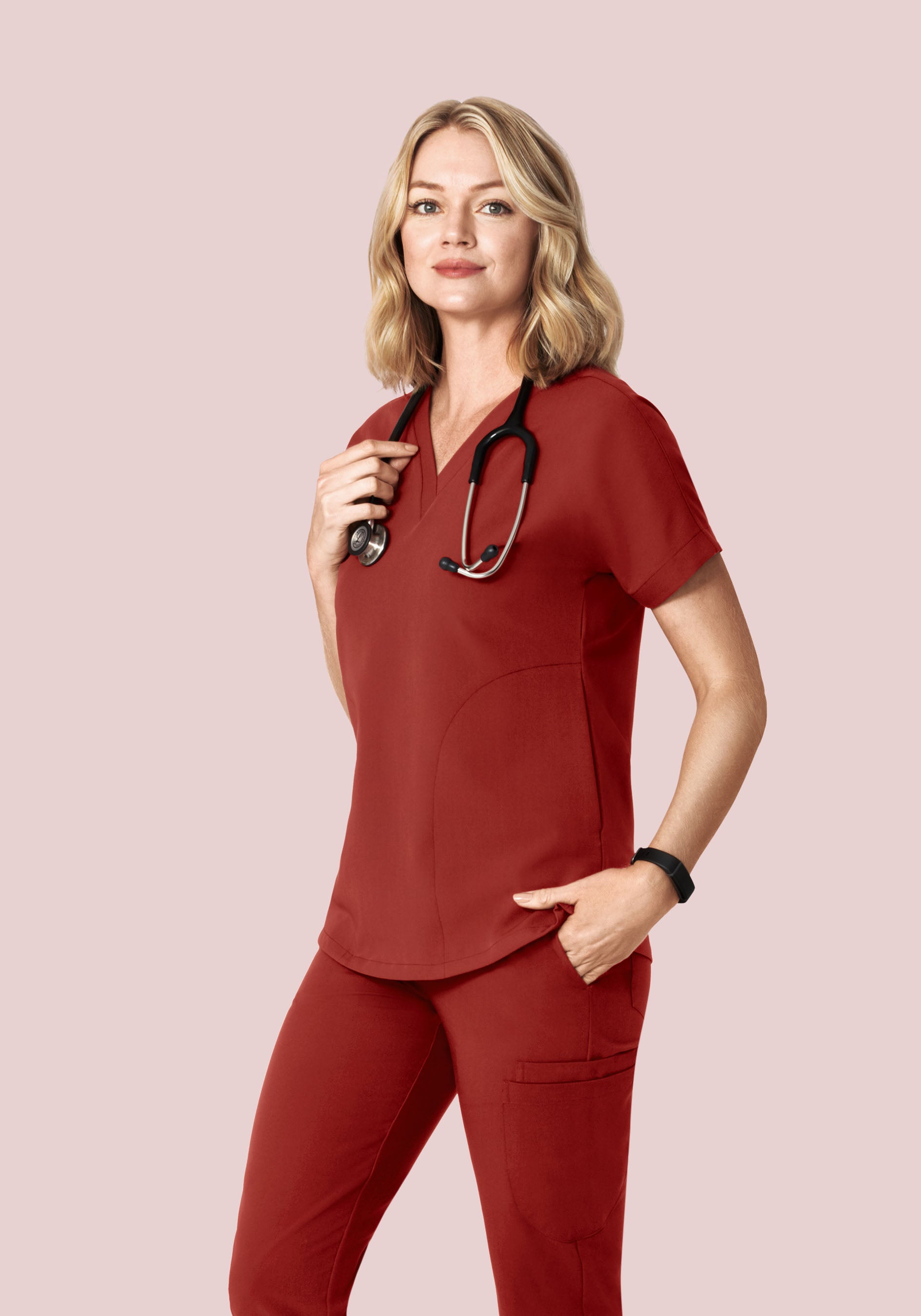 Oversized V Neck Top Rosewood