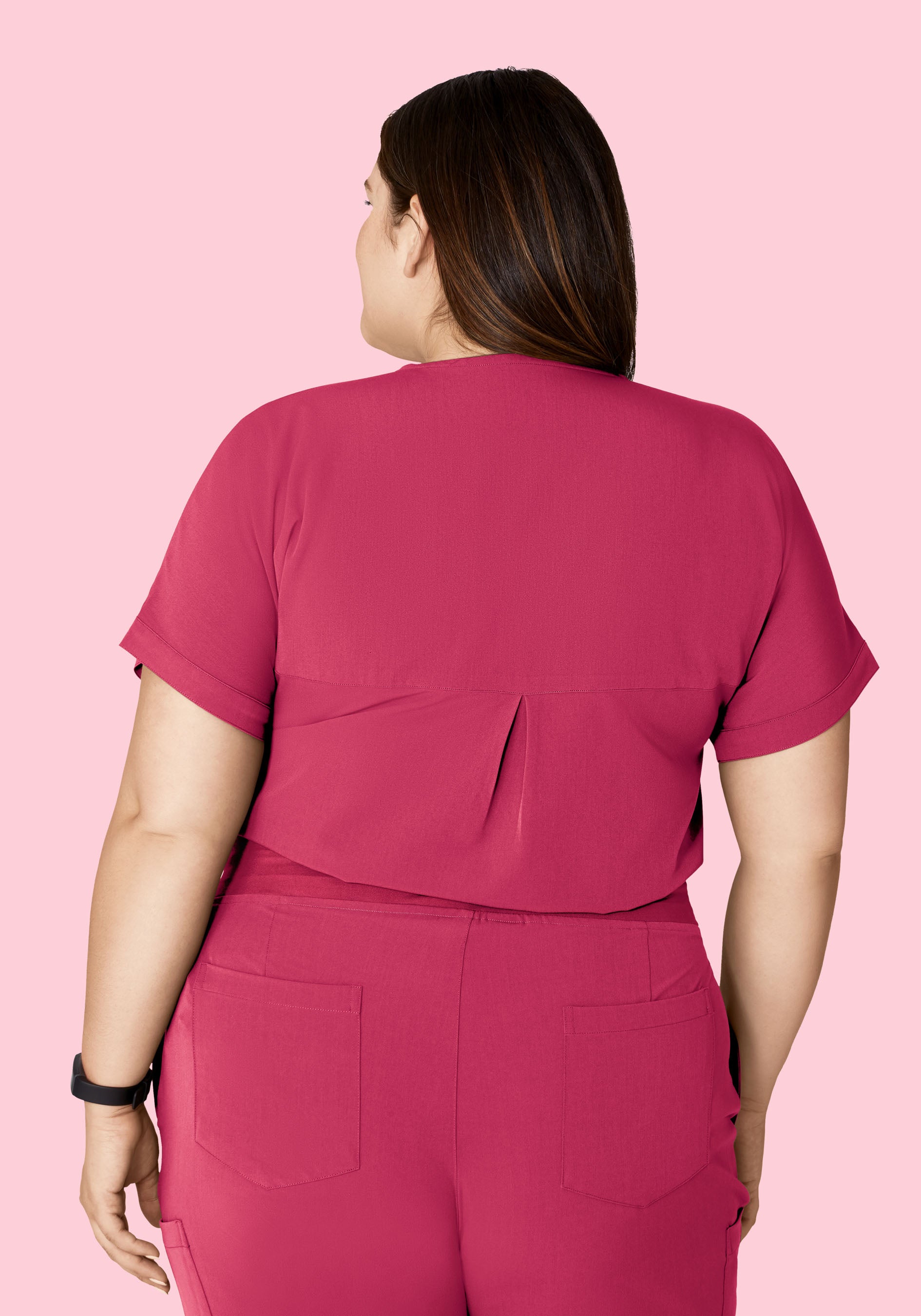 Oversized V Neck Top Deep Magenta