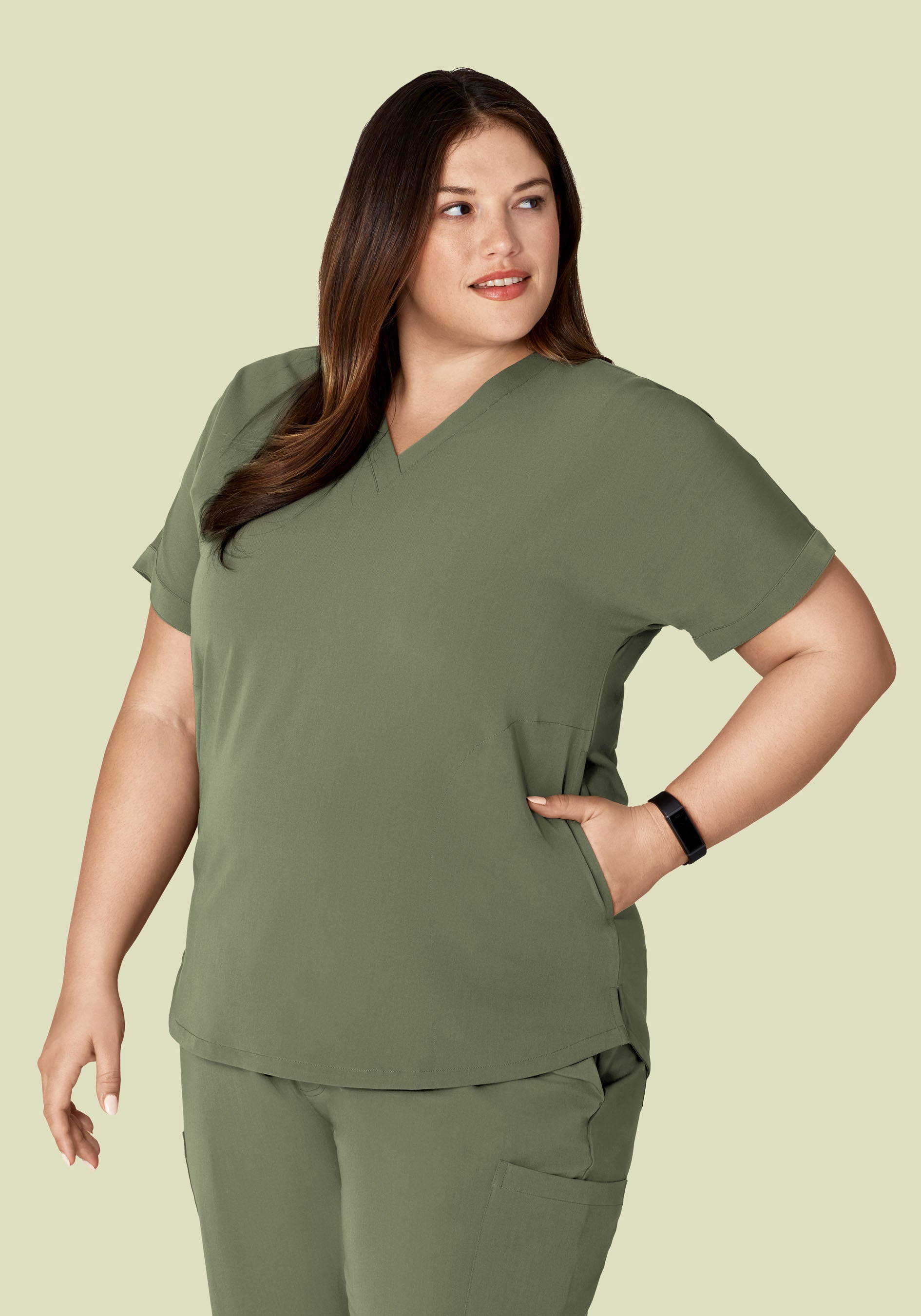 Oversized V Neck Top Sage