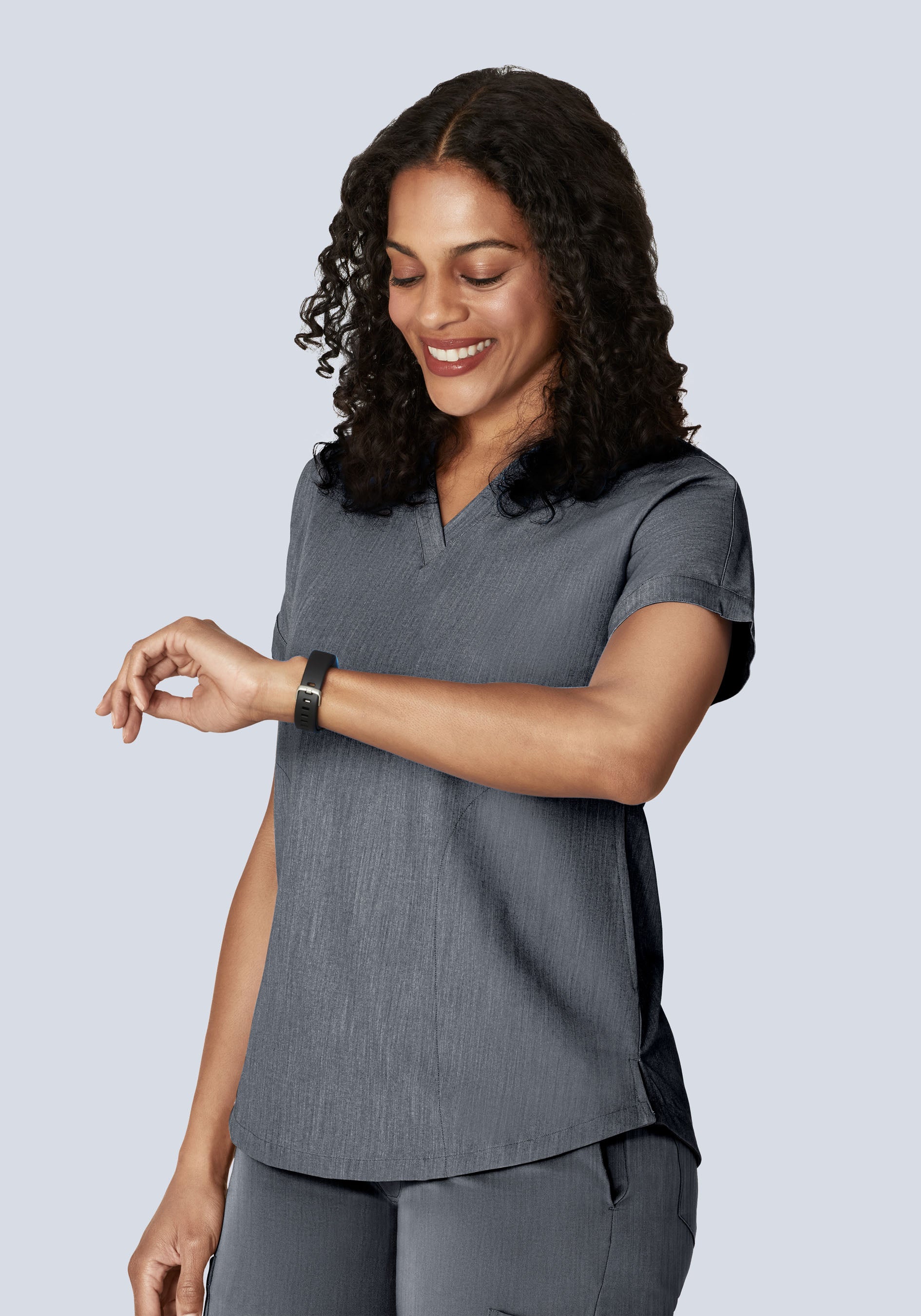 Oversized V Neck Top Gray