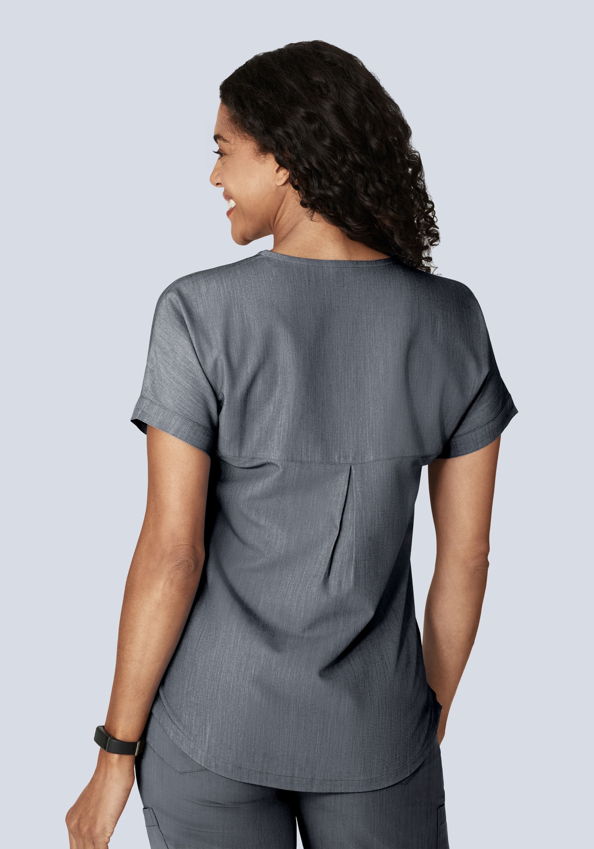 Oversized V Neck Top Gray