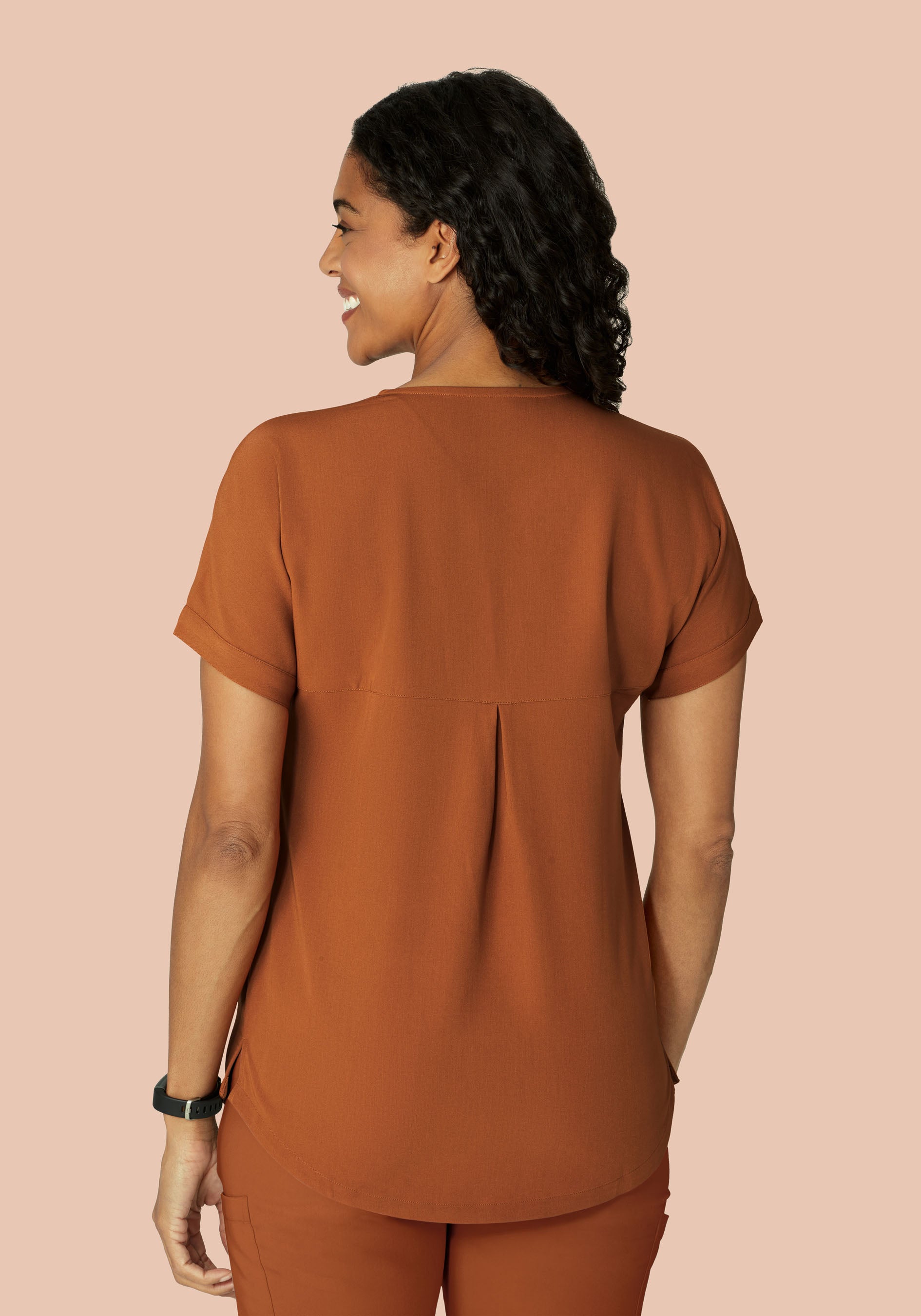 Oversized V Neck Top Roasted Pecan