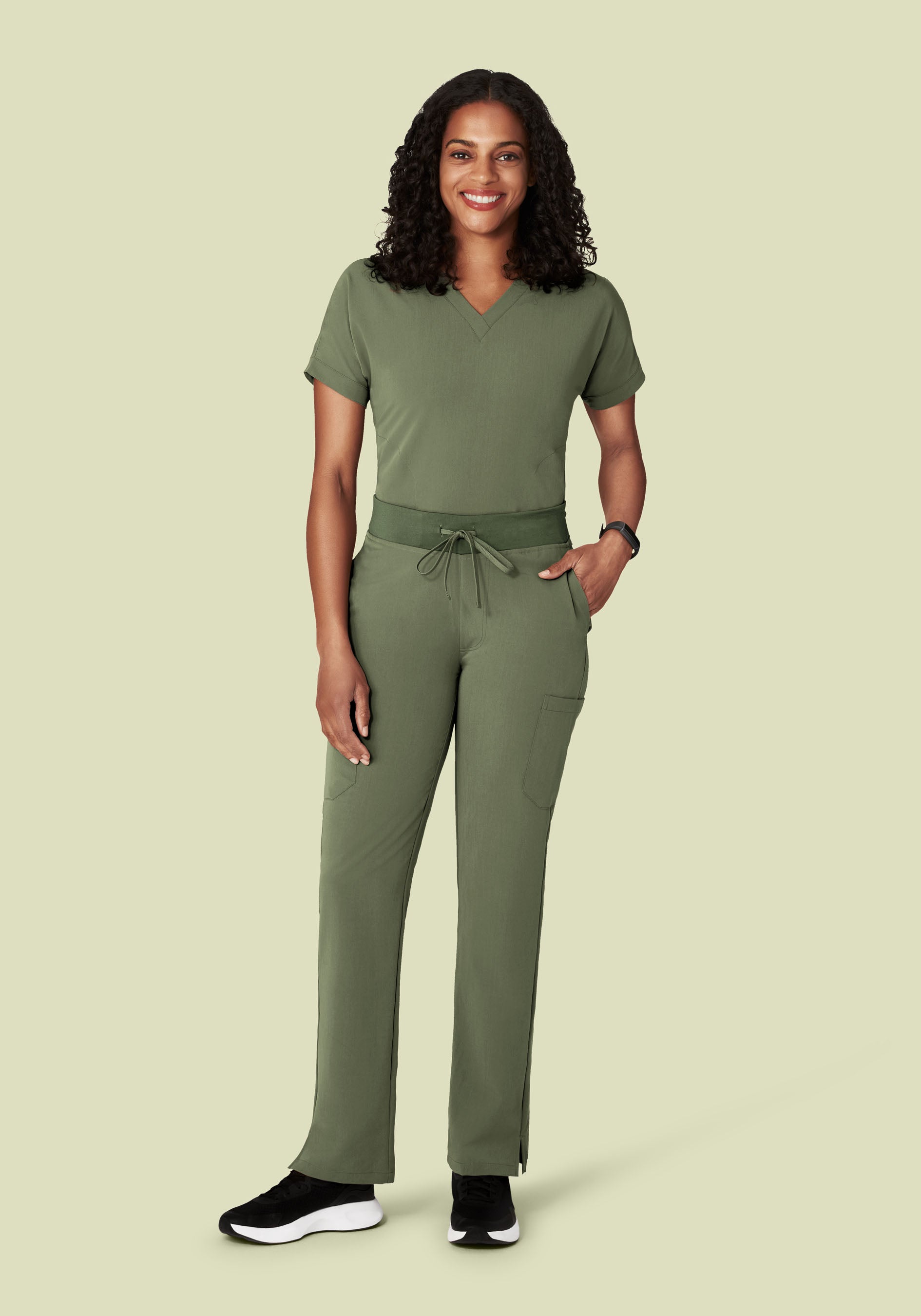 Oversized V Neck Top Sage