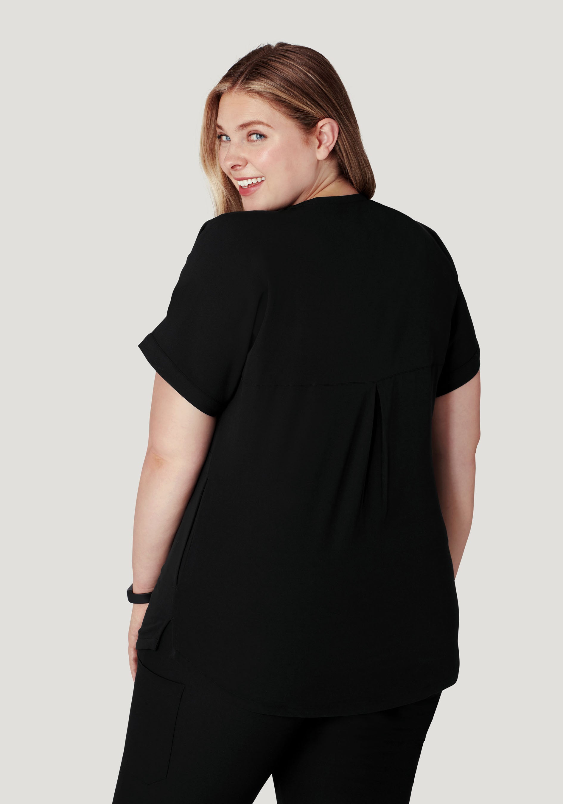 Oversized V Neck Top Black