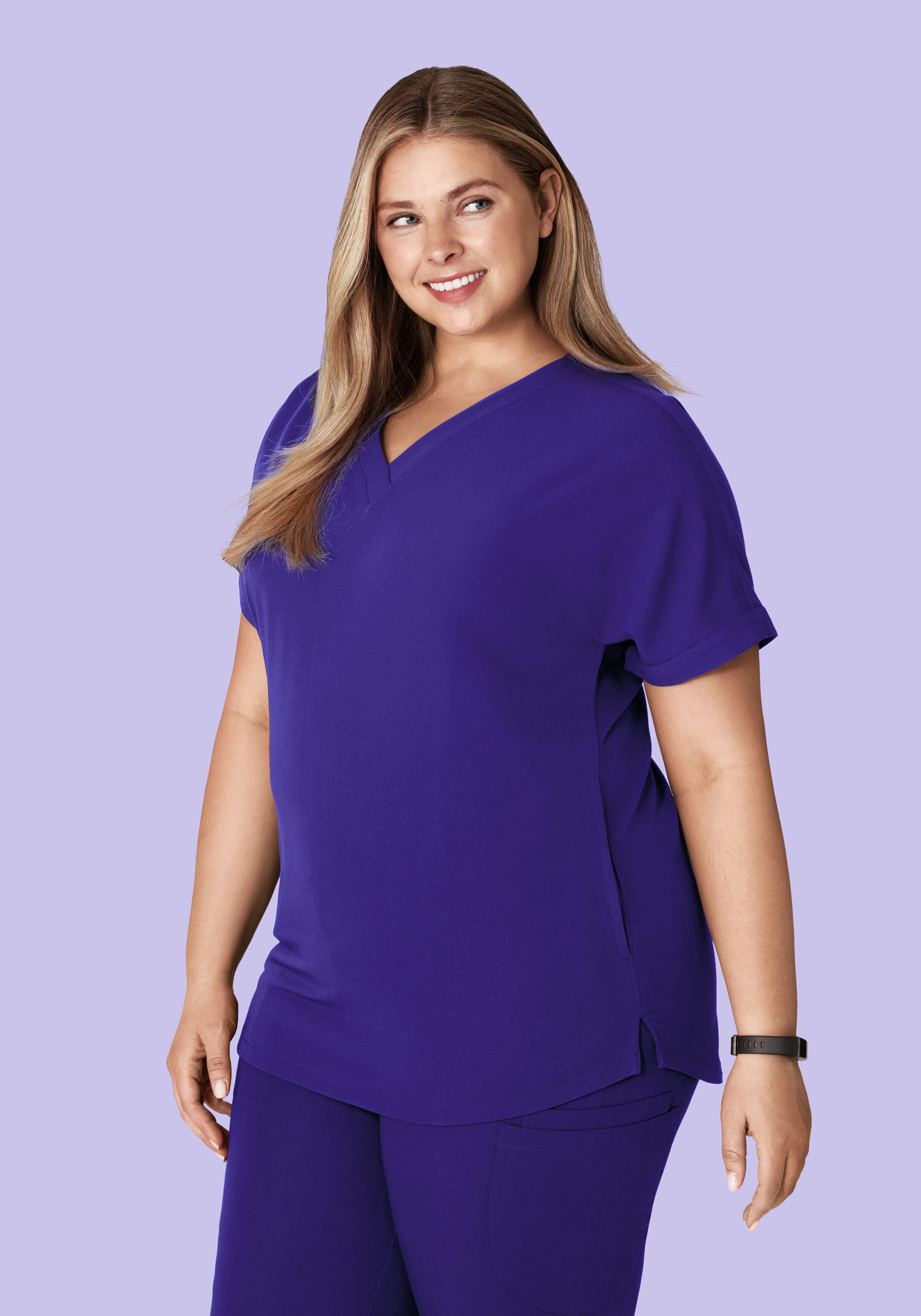 Oversized V Neck Top True Grape